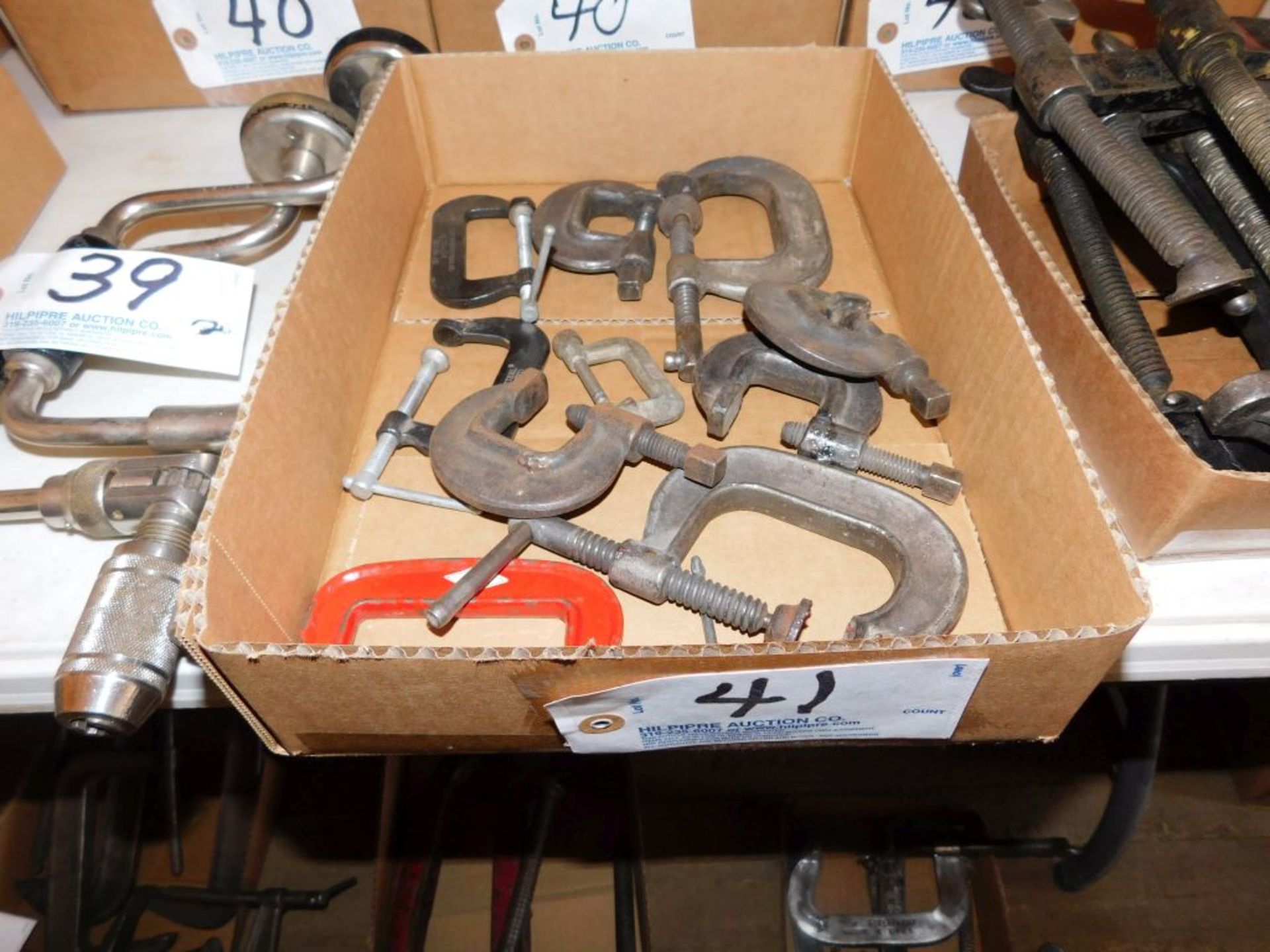 C-clamps, up to 2 1/2", (approx. 9).