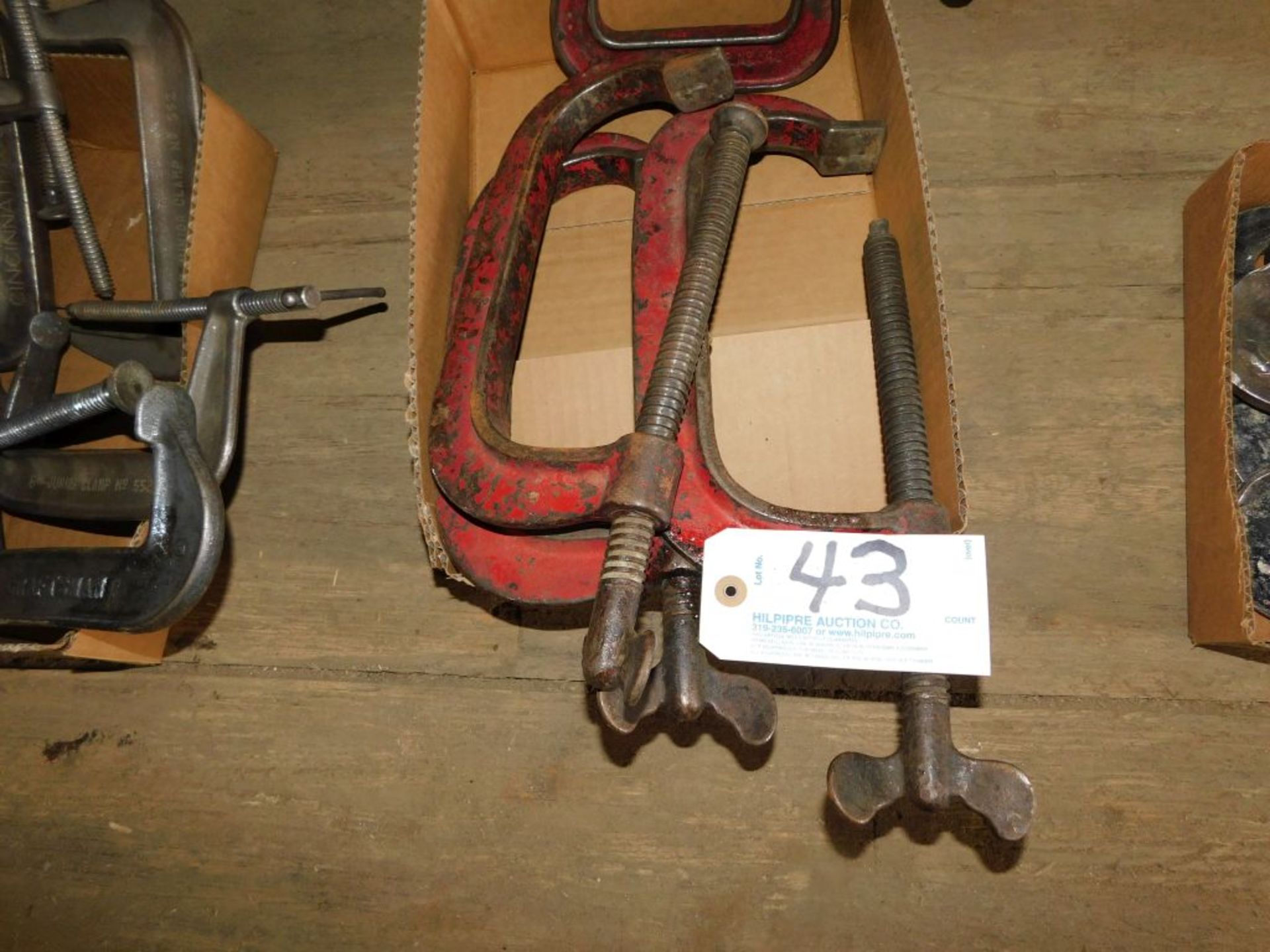 C-clamps, up to 9", (approx. 4).