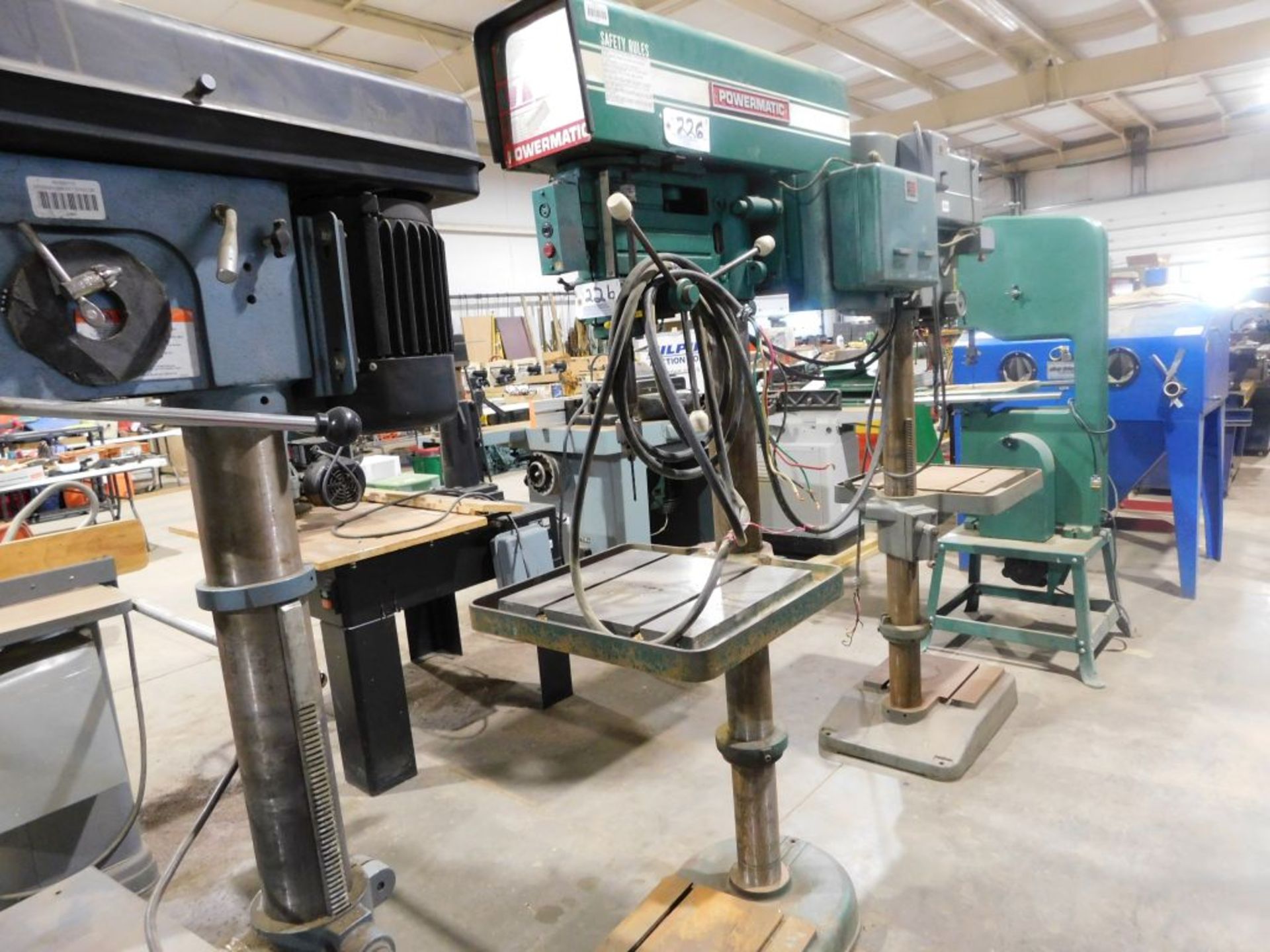 Powermatic drill press, model 1200, vertical column, table 20" x 22", 3 hp., 208/230 volt, 10 sp.