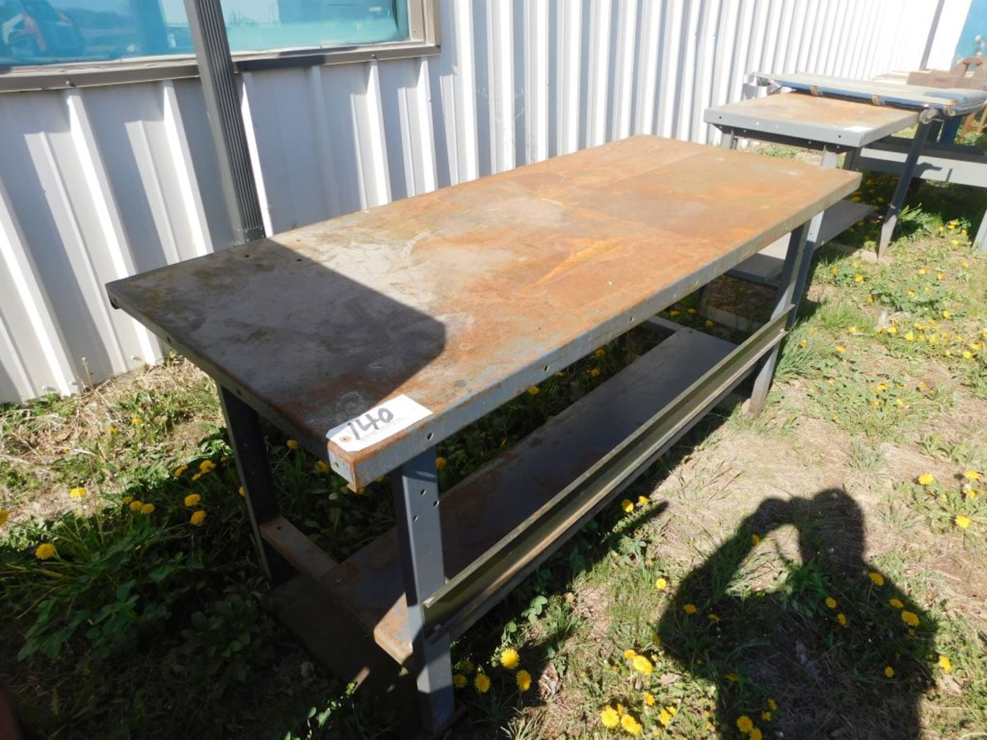 Steel workbench, 72" x 30" x 33".