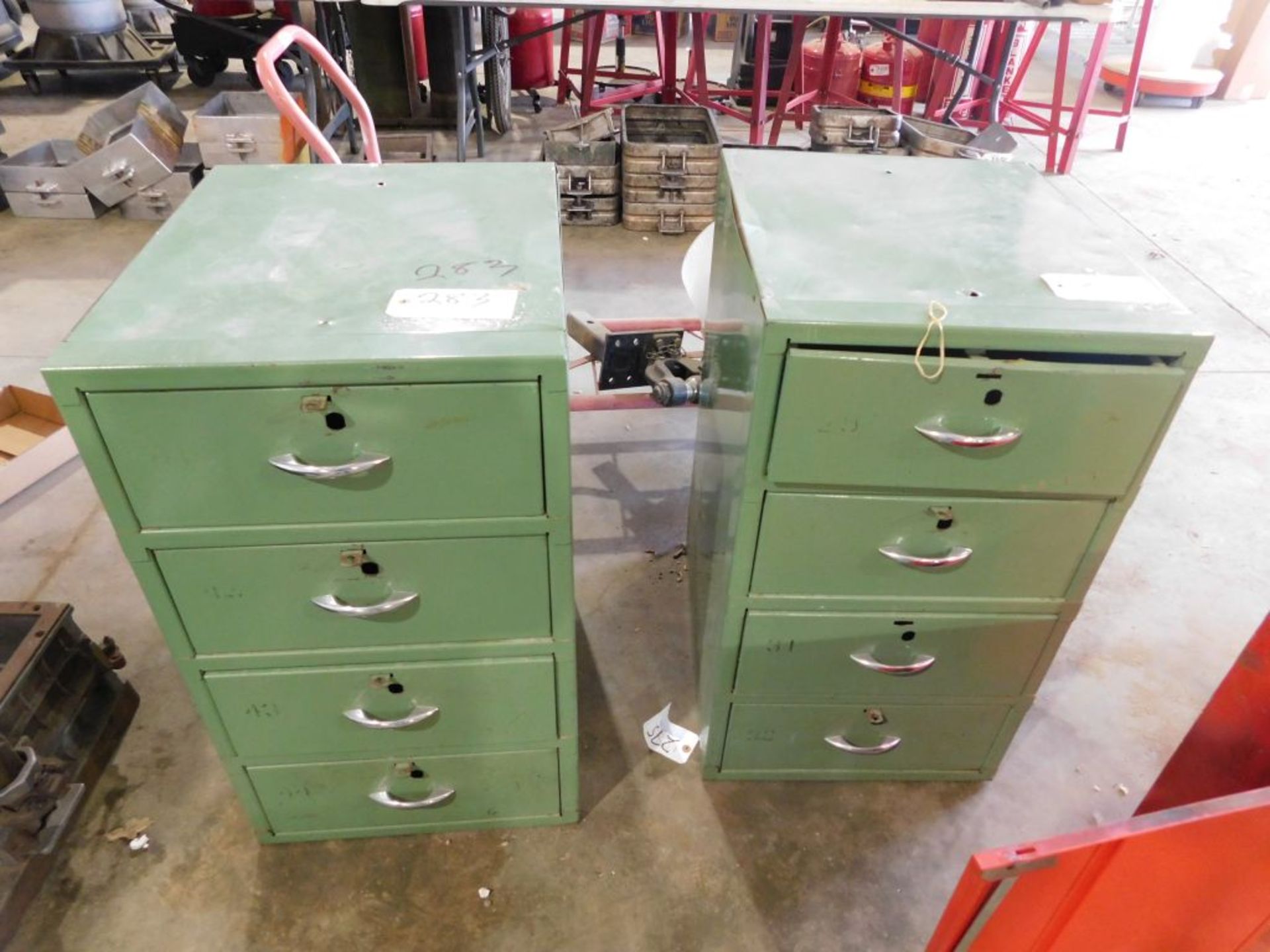 4 drawer cabinets, 21" x 18" x 31", (approx. 2).