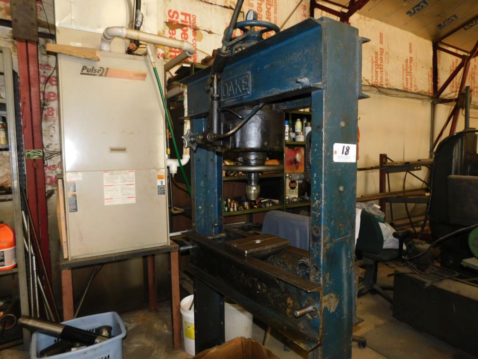 LOADING FEE $80: Dake hydraulic H-frame press, 50 T.