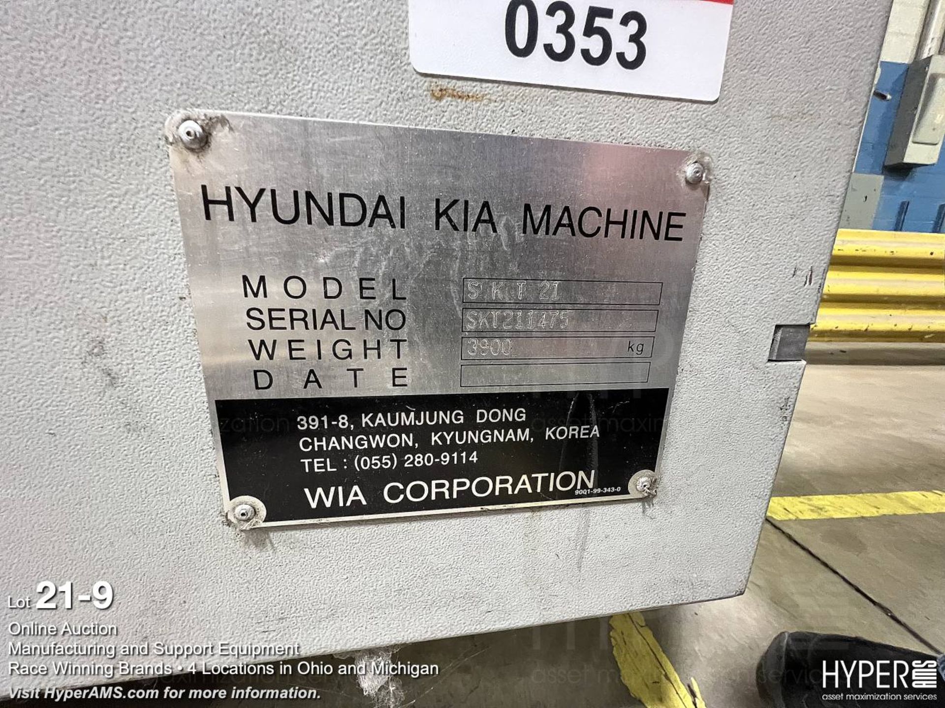 Hyundai Kia SKT21 CNC lathe - Image 9 of 9