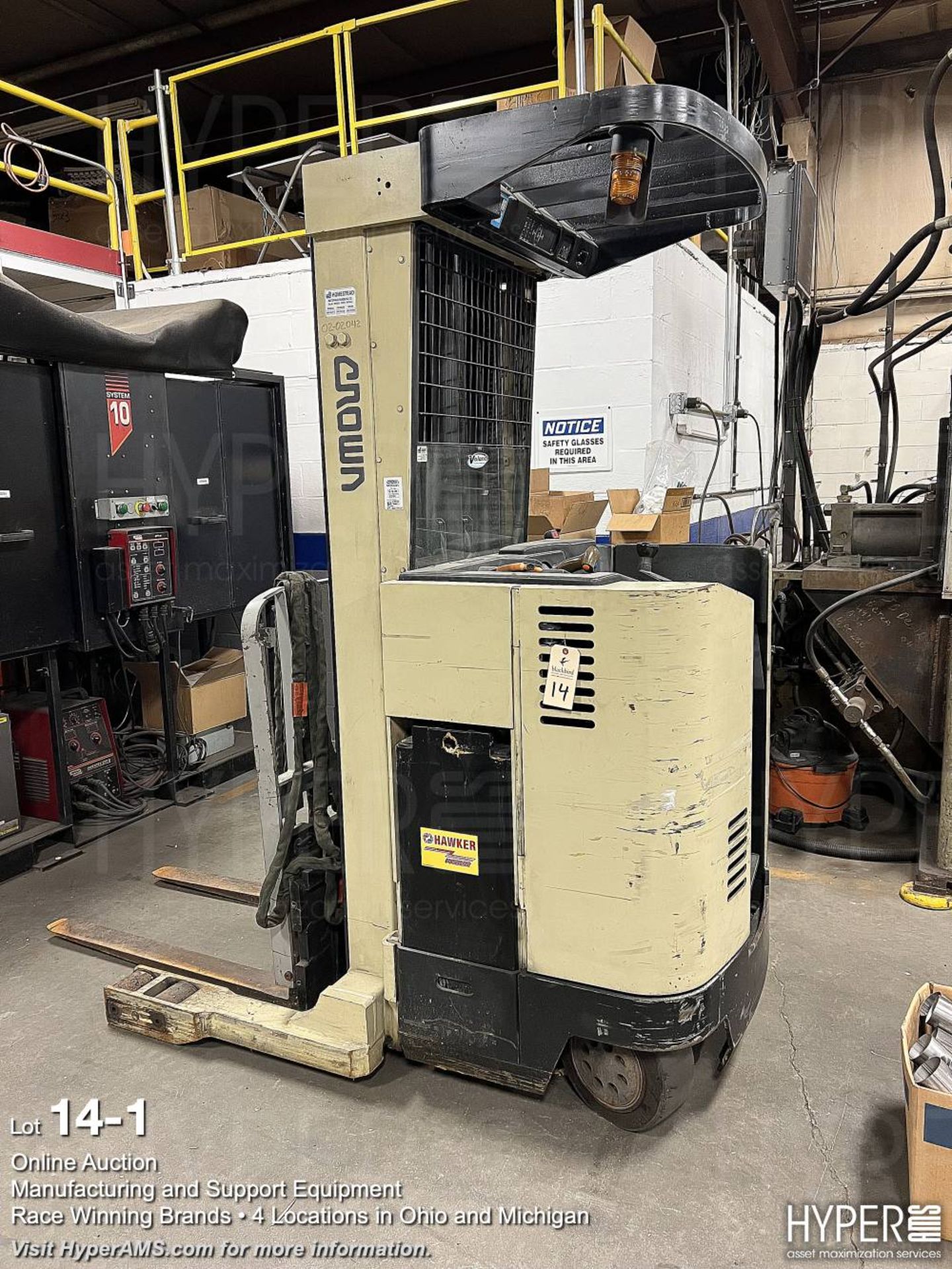 Crown 24 volt reach truck