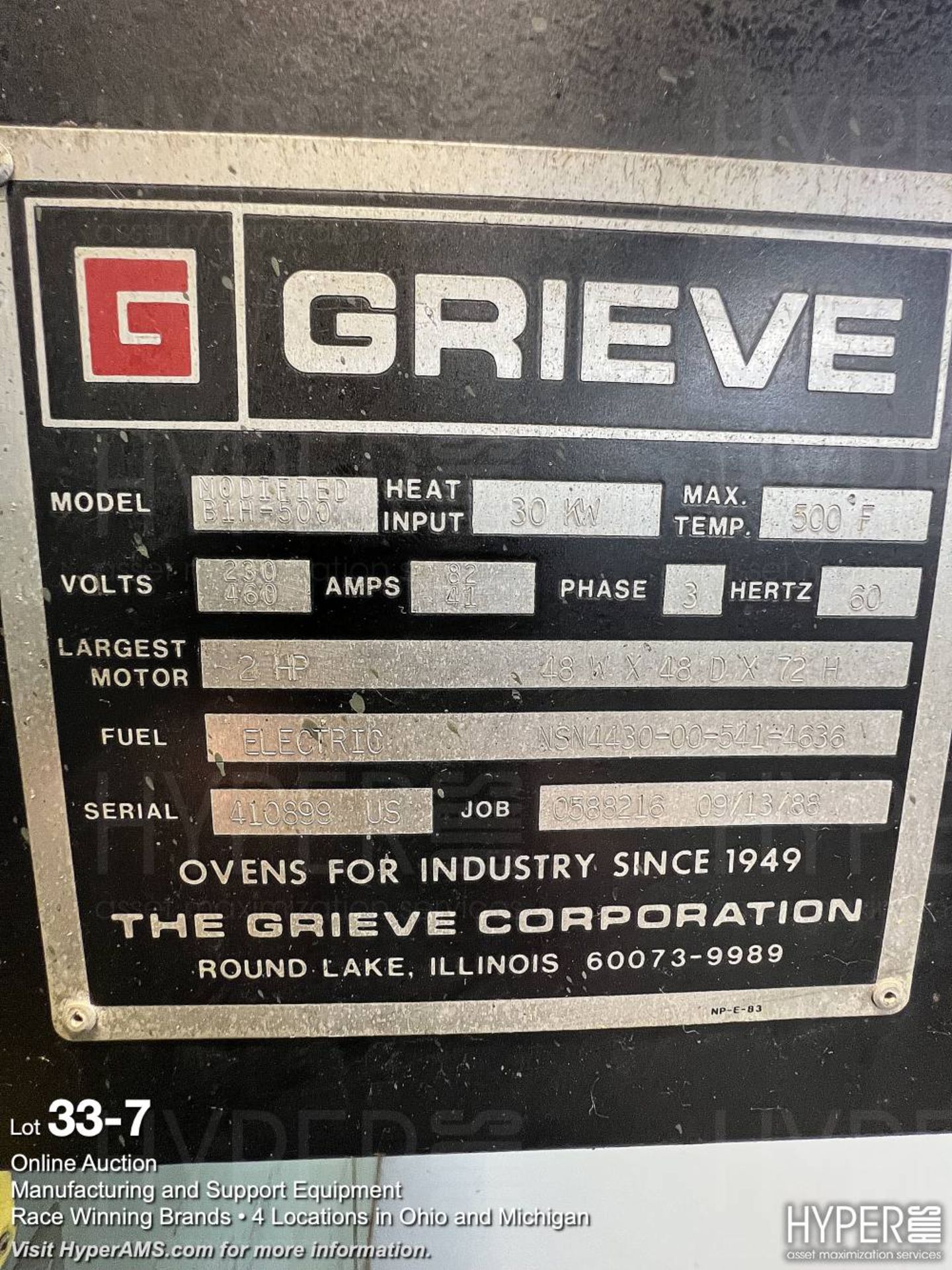 Grieve Oven B1H-500 - Image 7 of 7