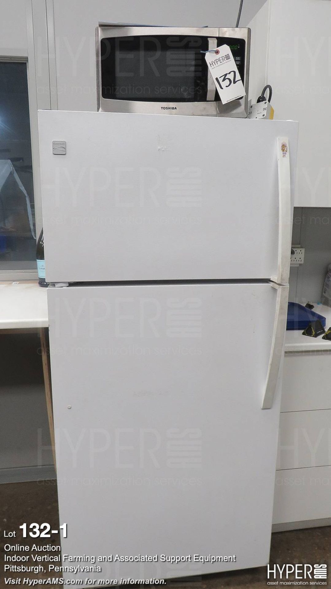 Kenmore fridge, microwave, printer, computer.