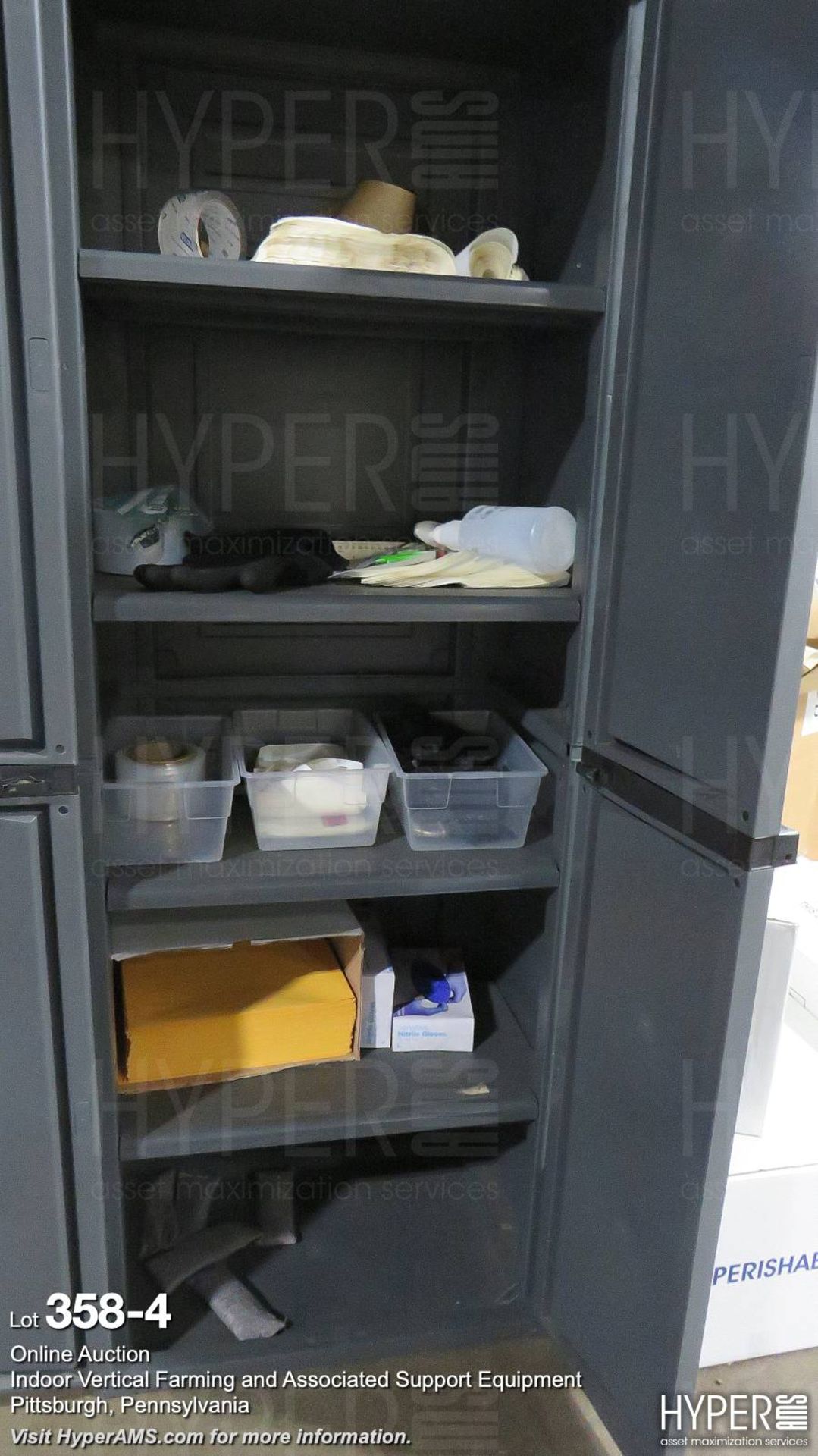 (lot) cabinet and office supplies, insulated boxes - Image 4 of 4