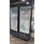 Imbera double glass door refrigerator