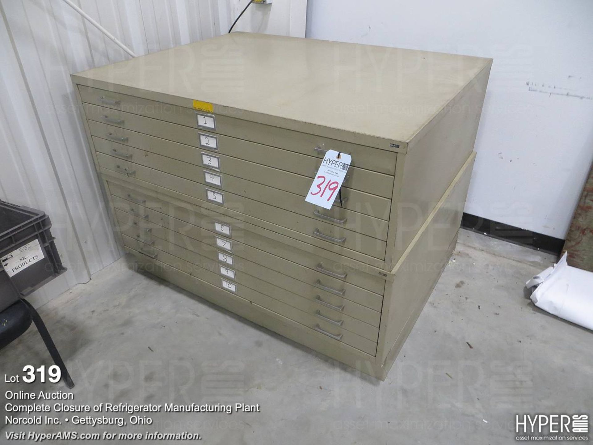 (2) Safco 5-drawer blueprint cabinets