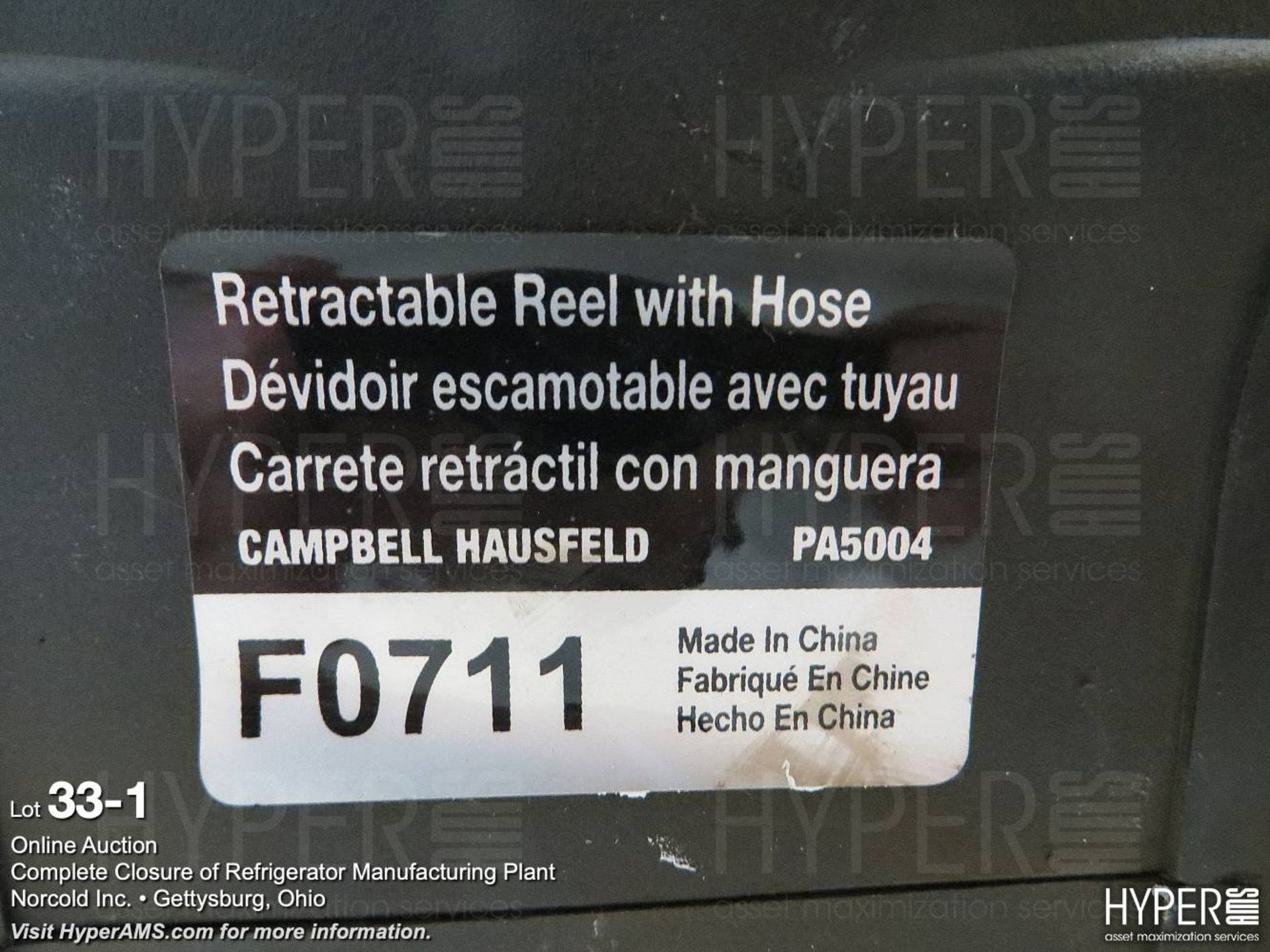 Campbell Hausbell retractable air hose - Image 2 of 2