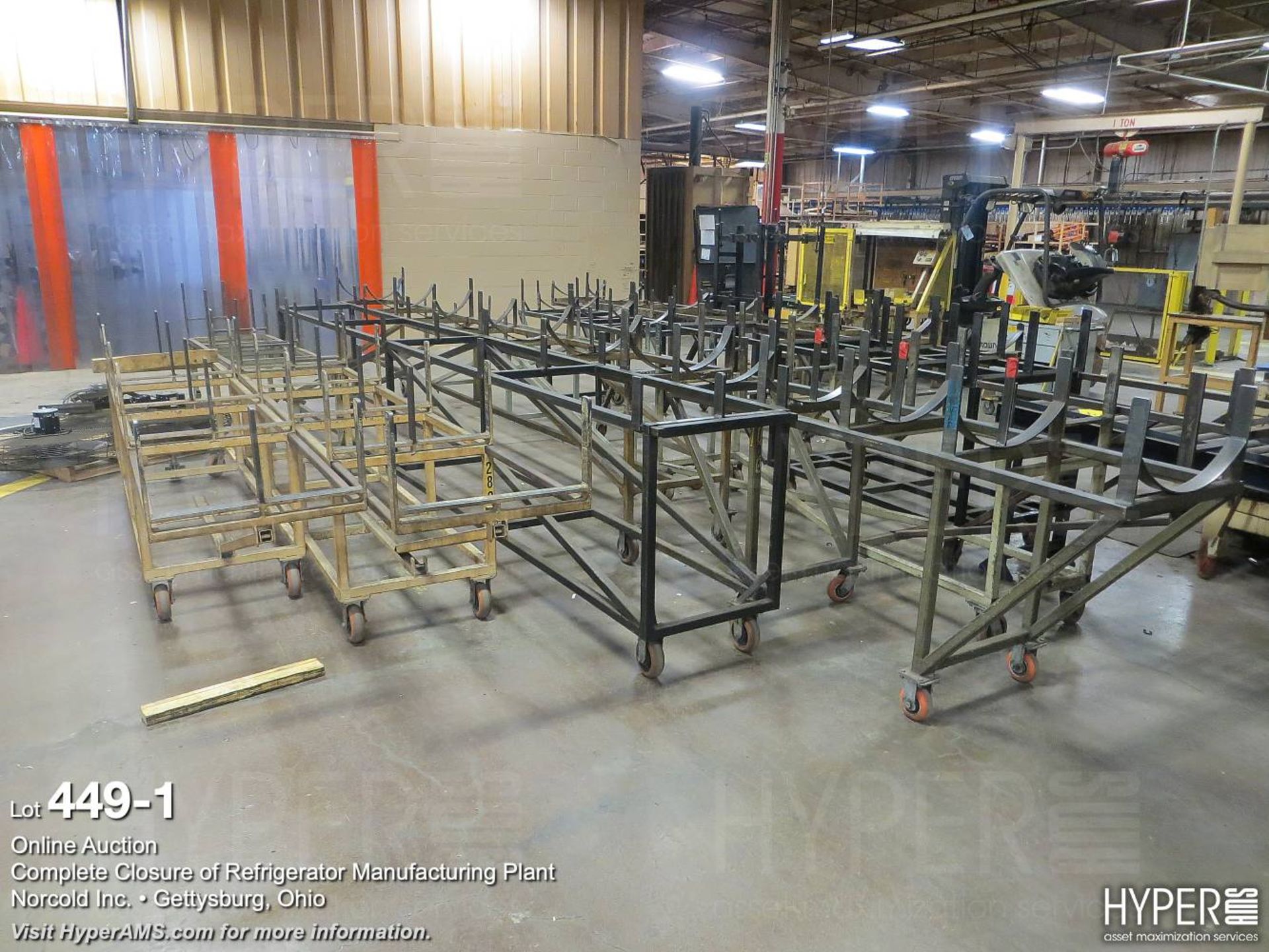 (10) steel stock carts various lengths 7'-18' - Image 2 of 2