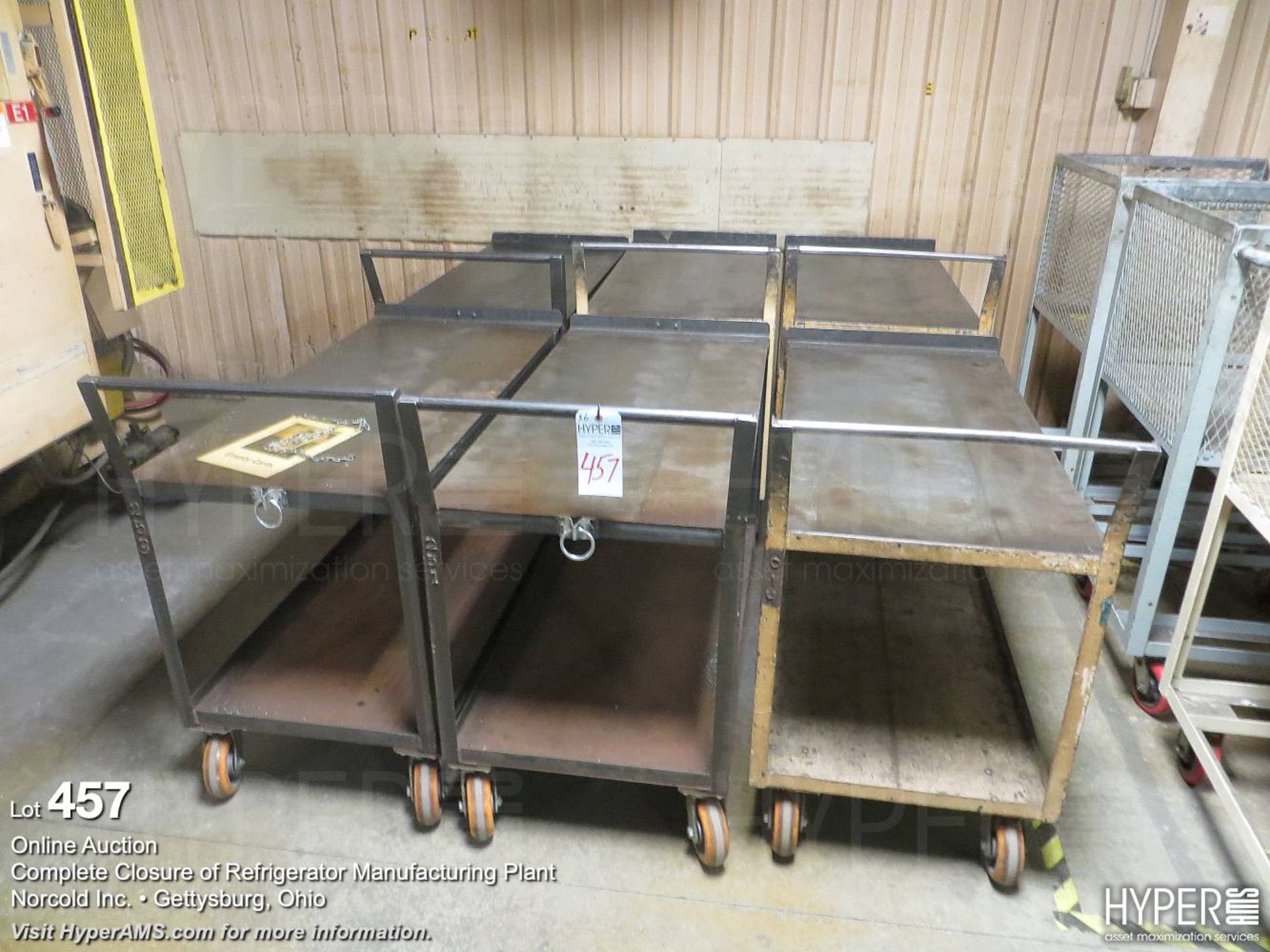 (6) steel plant carts approx. 50" X 24"