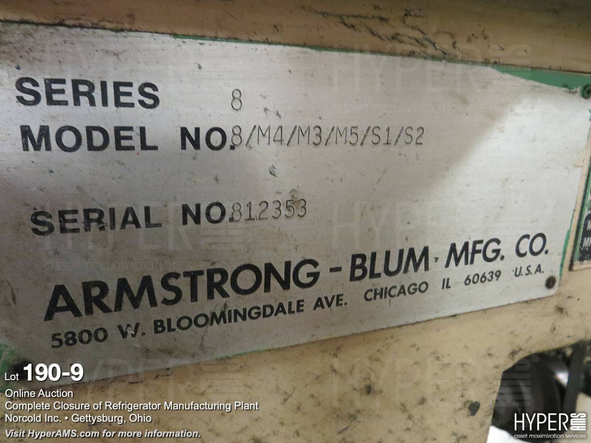 Armstrong-Blum Marvel 8 vertical bandsaw - Image 10 of 10
