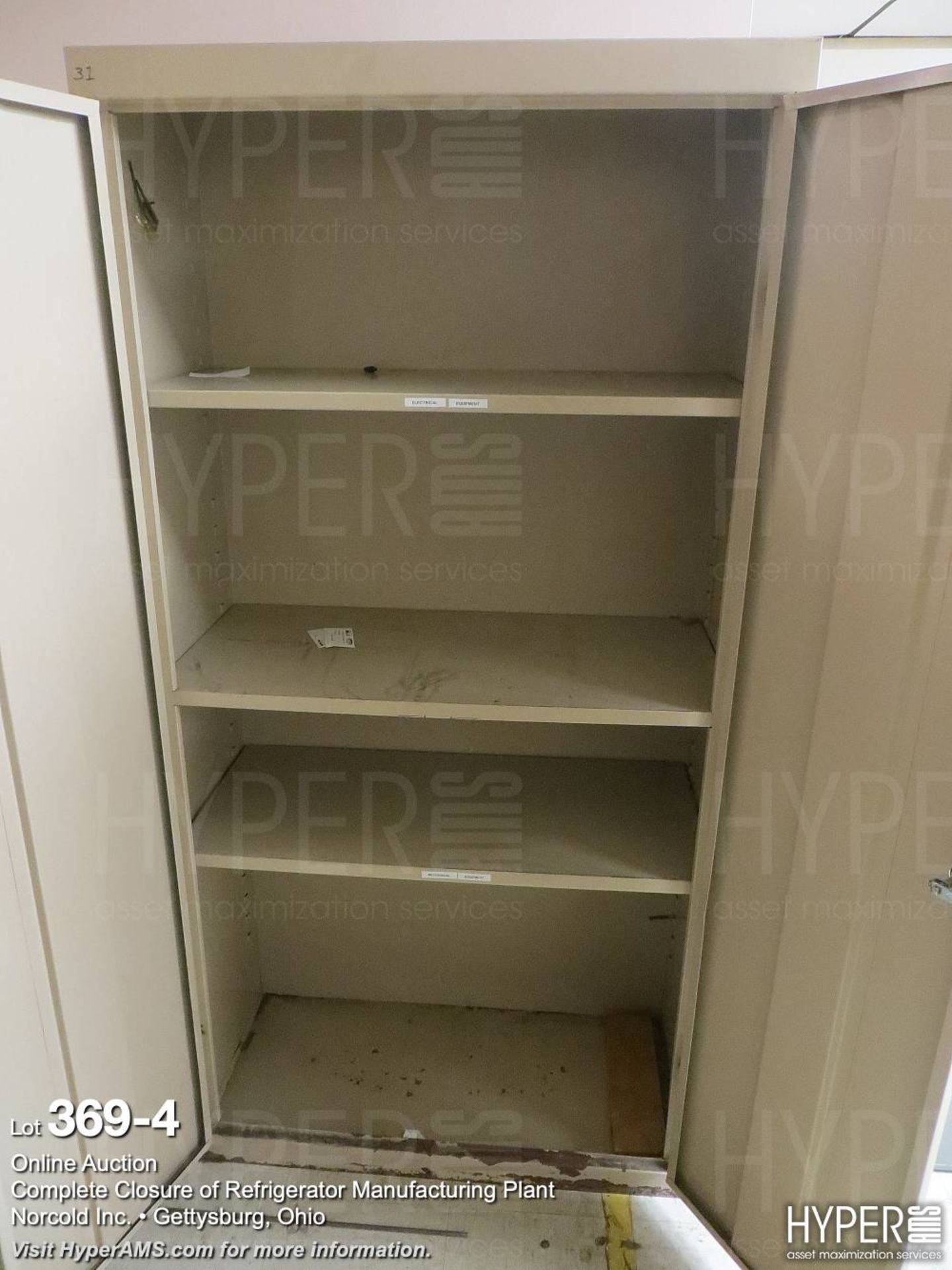 (3) 2-door cabinets and contents (1) is empty - Image 3 of 7