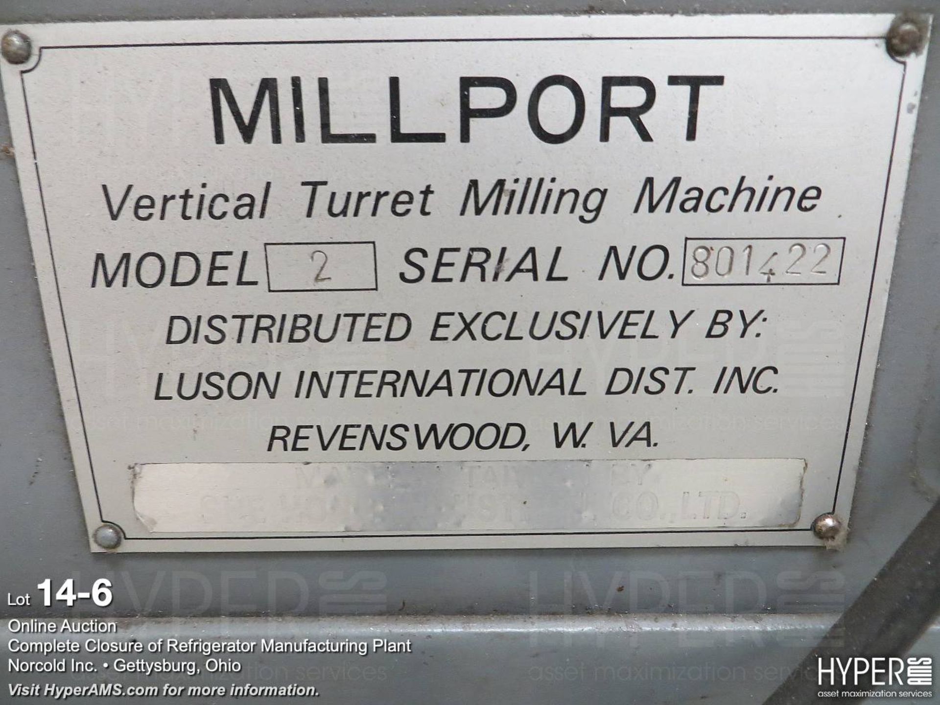 Millport milling machine model 2S - Image 7 of 7