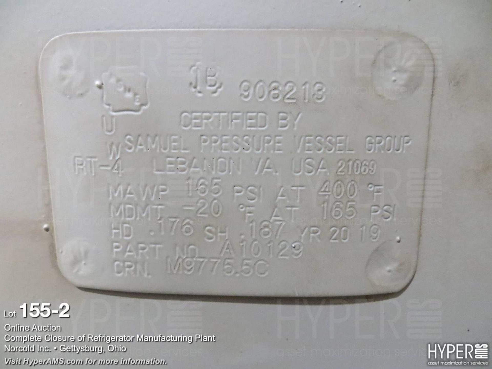 Air receiver tank approx. 36" diam. X 105" - Image 3 of 3