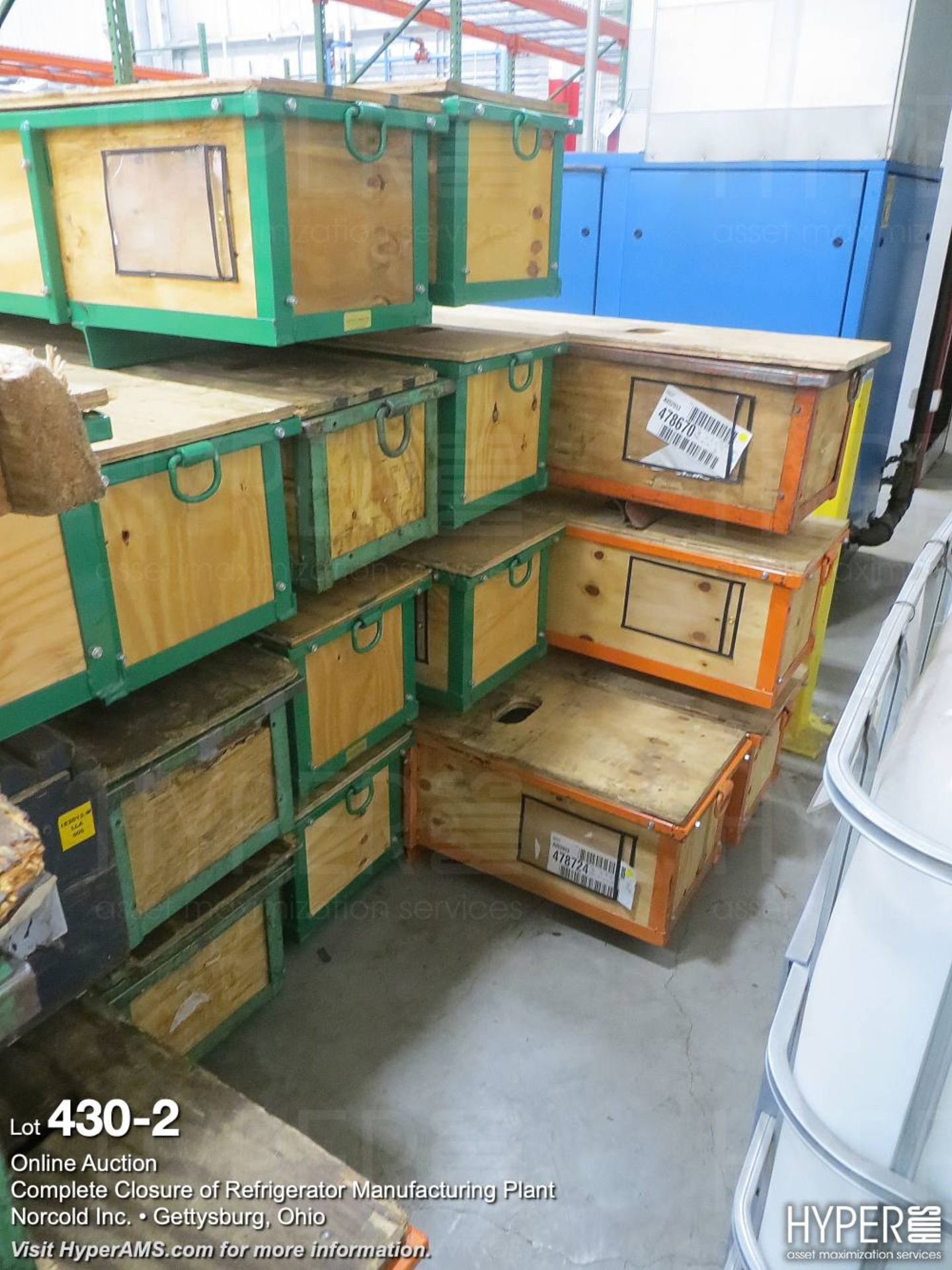 (lot) approx 22 wood crates with steel frames - Image 3 of 3