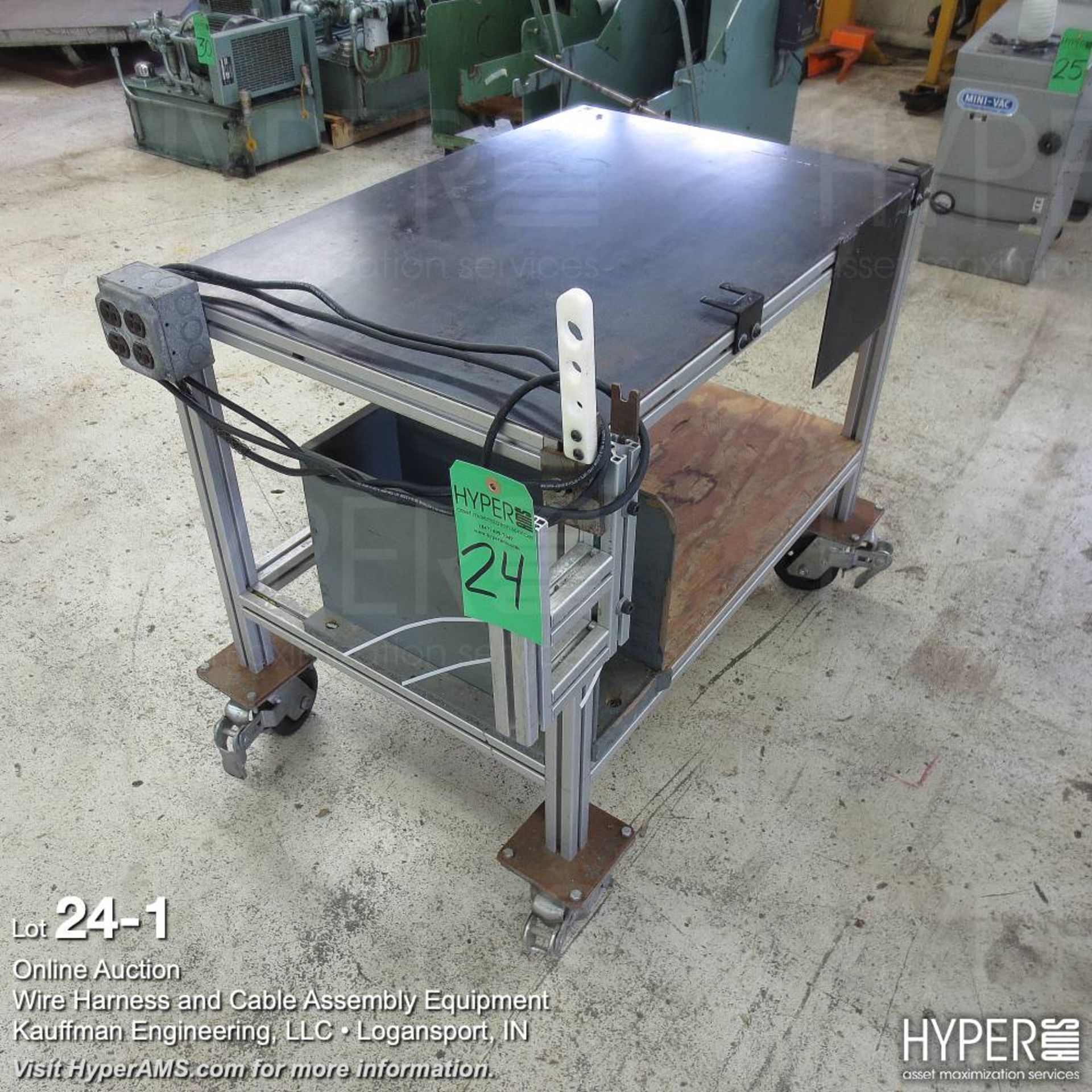 Aluminum frame roll around table