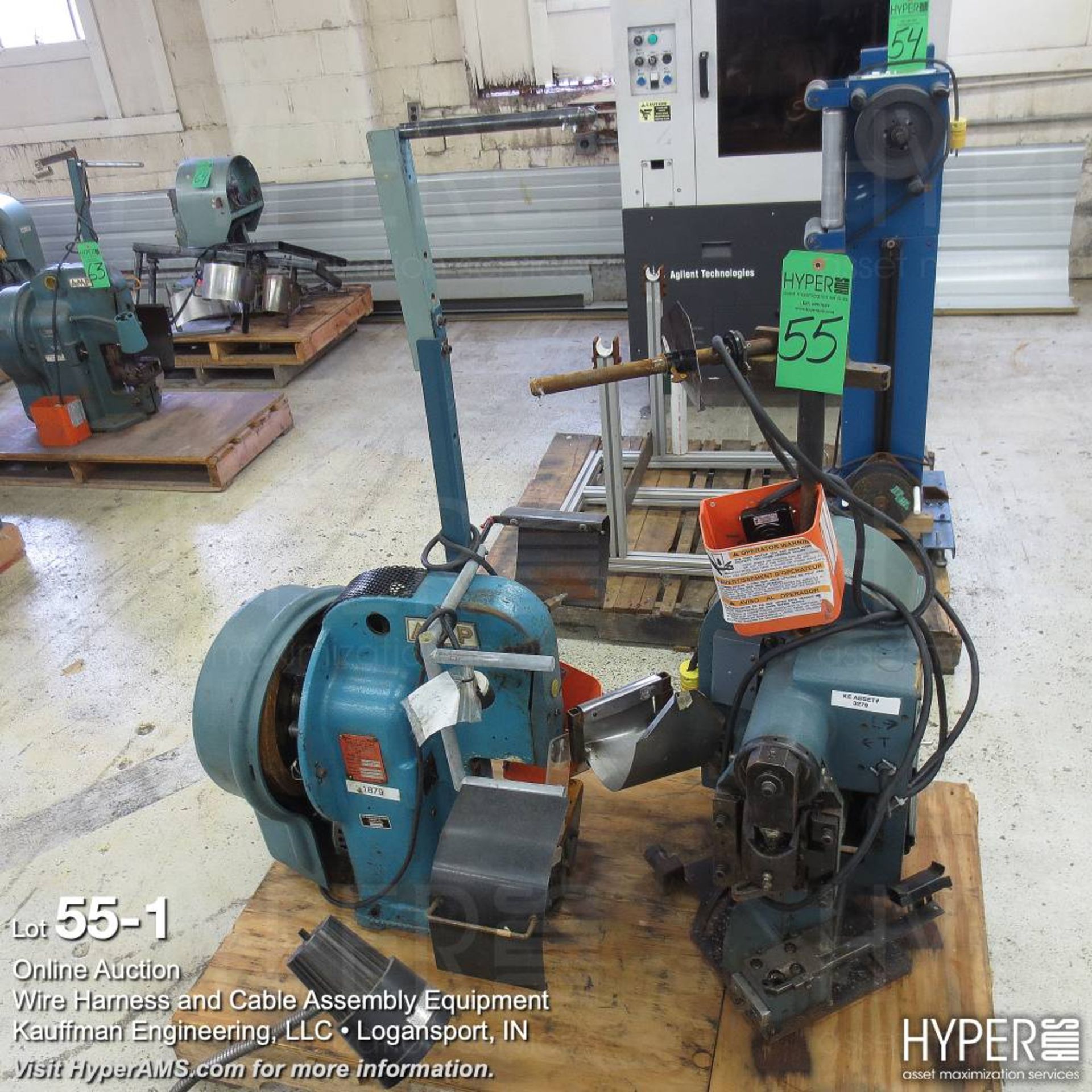 (2) AMP terminating crimper press