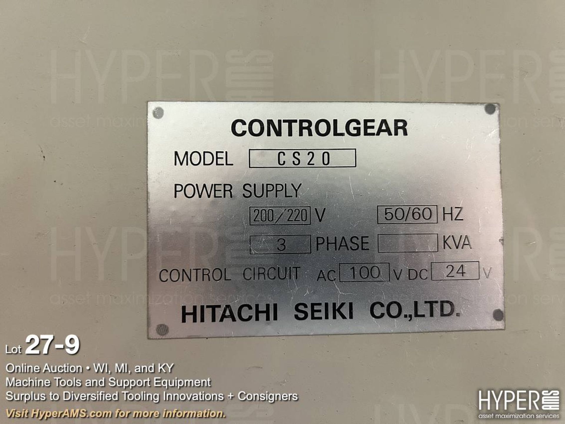 Hitachi Seiki CS20 CNC vertical machining center - Image 9 of 11