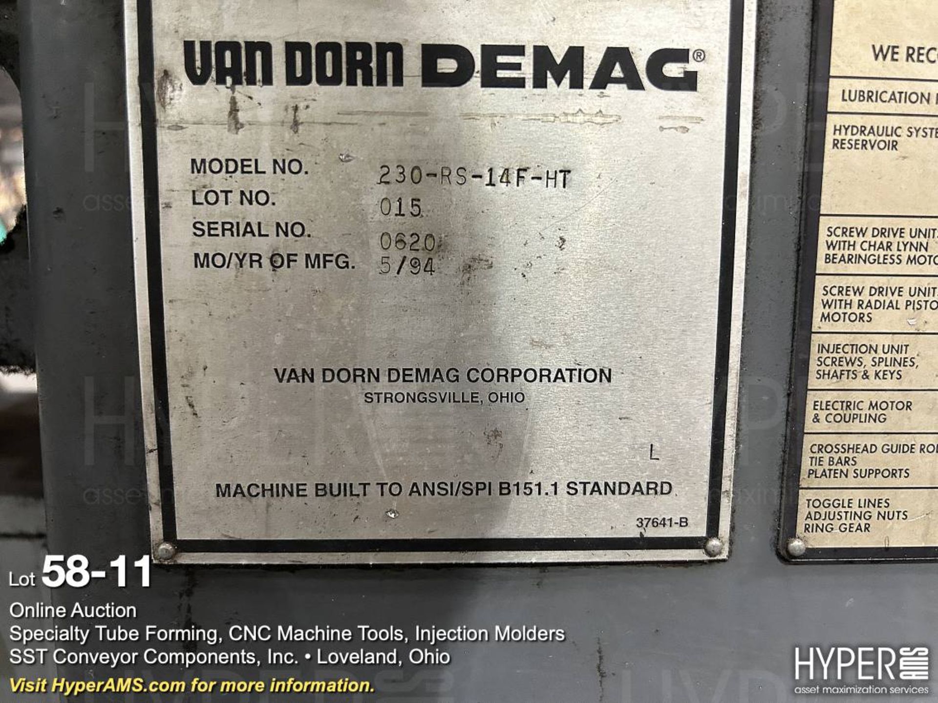 Van Dorn 230 Demag plastic injection mold machine - Image 11 of 11