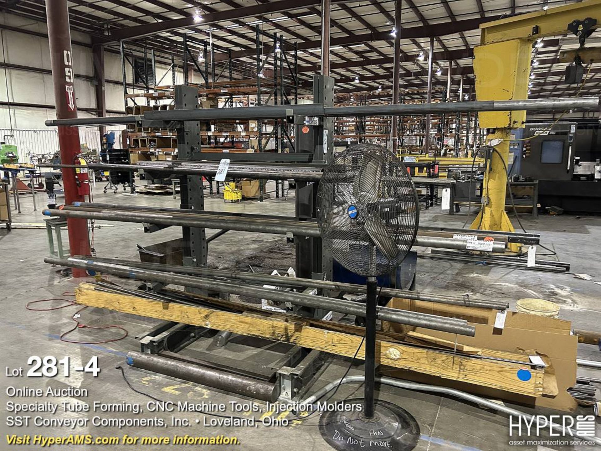 Steel bar stock and tubing stock on cantilever racking - Image 4 of 4