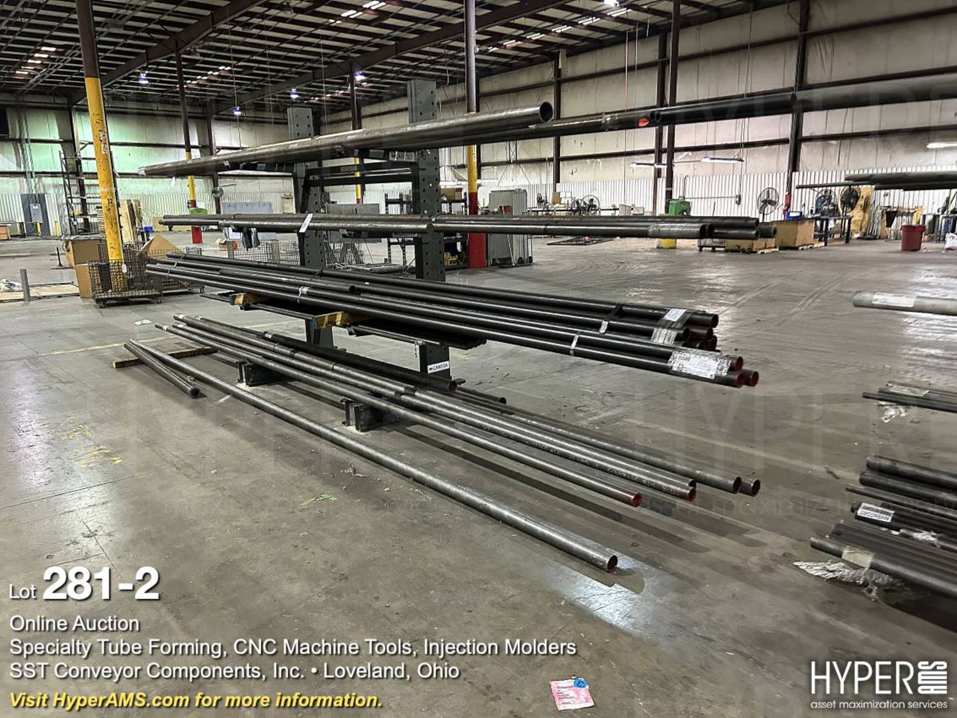 Steel bar stock and tubing stock on cantilever racking - Image 2 of 4