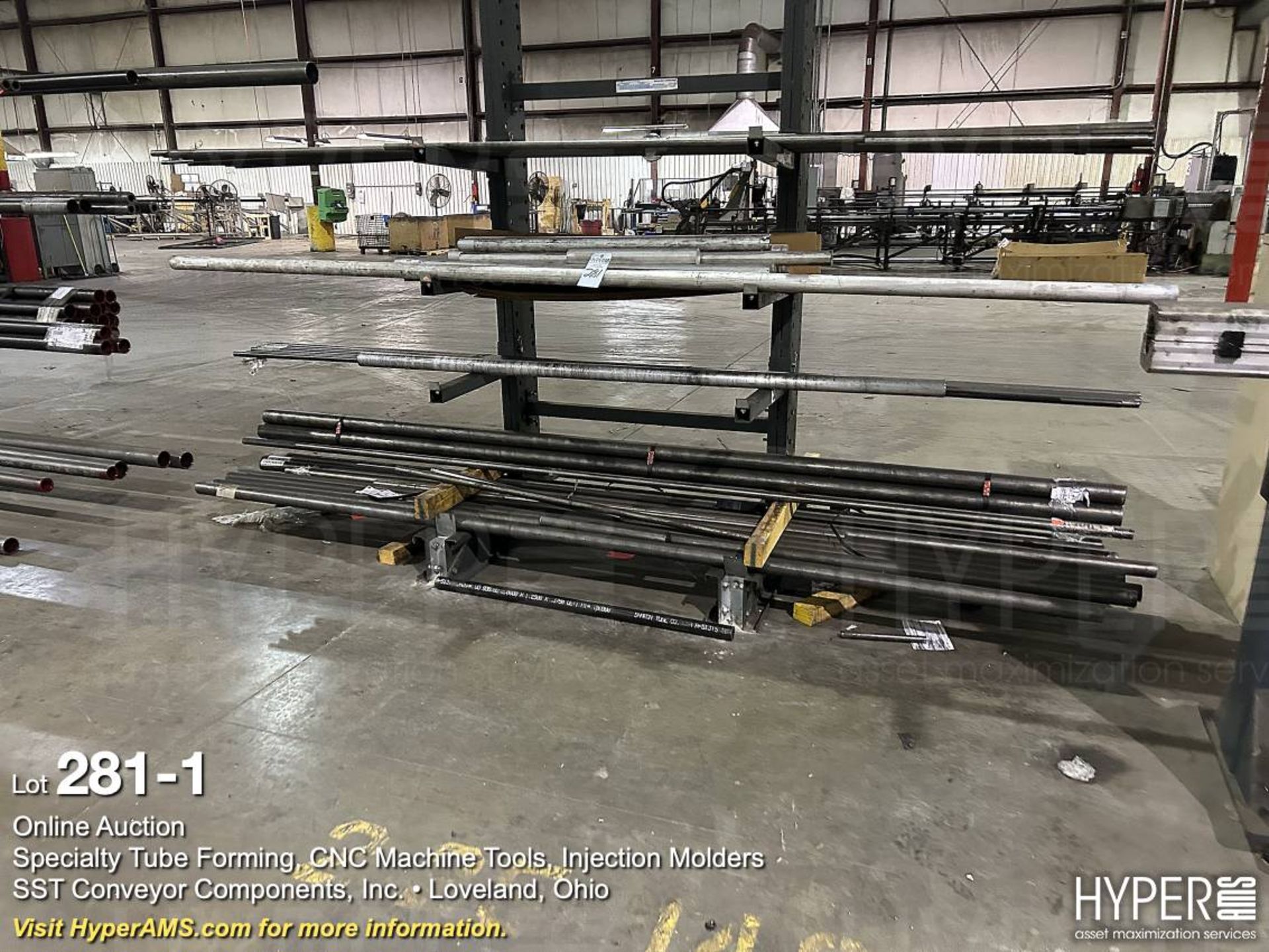 Steel bar stock and tubing stock on cantilever racking