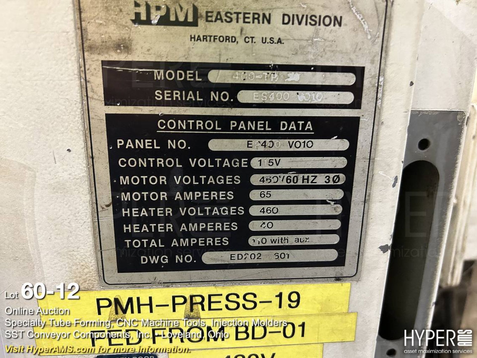 HPM 400 plastic injection mold machine - Image 12 of 19