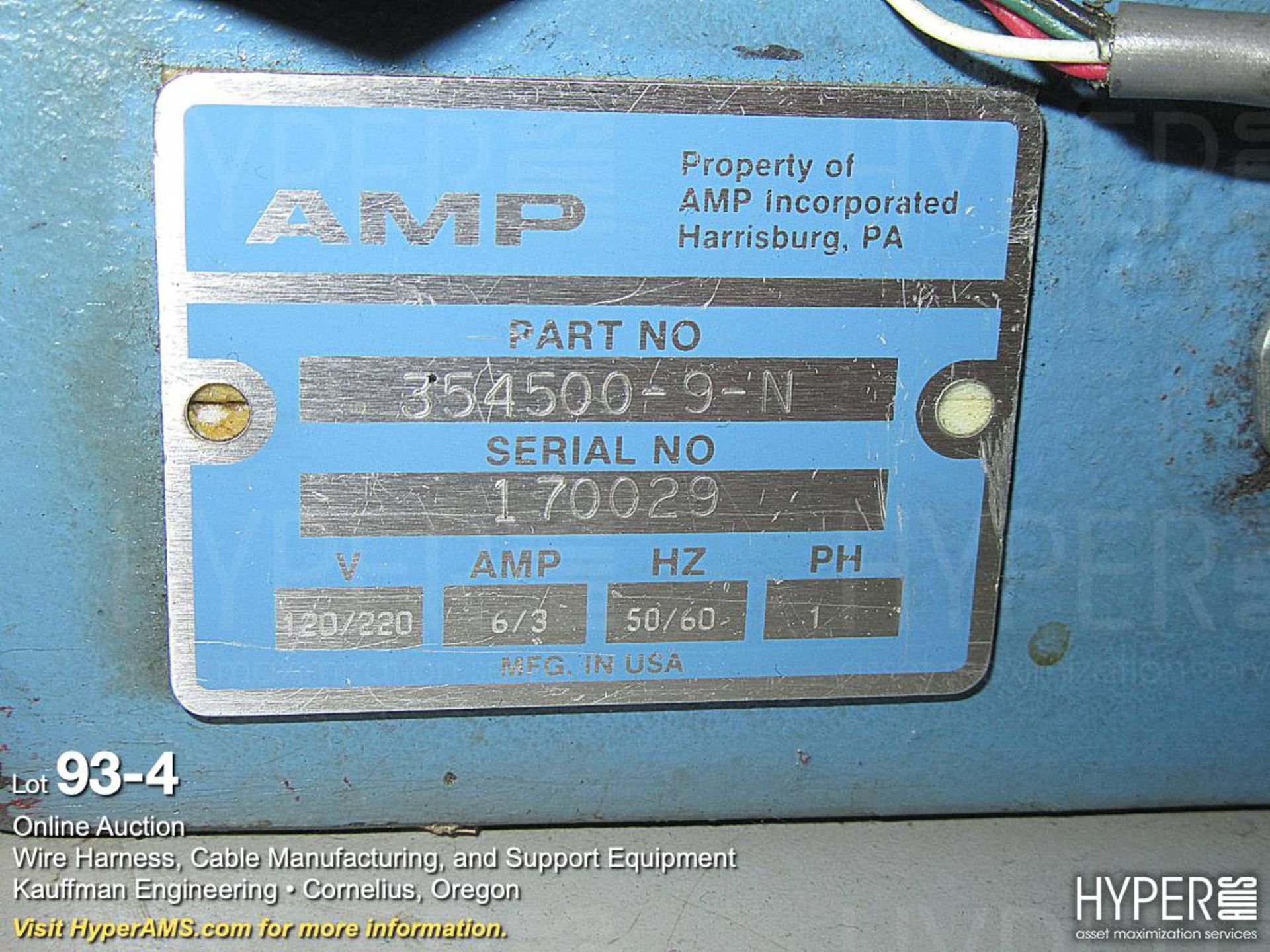 AMP GTM benchtop terminating crimping press - Image 4 of 7