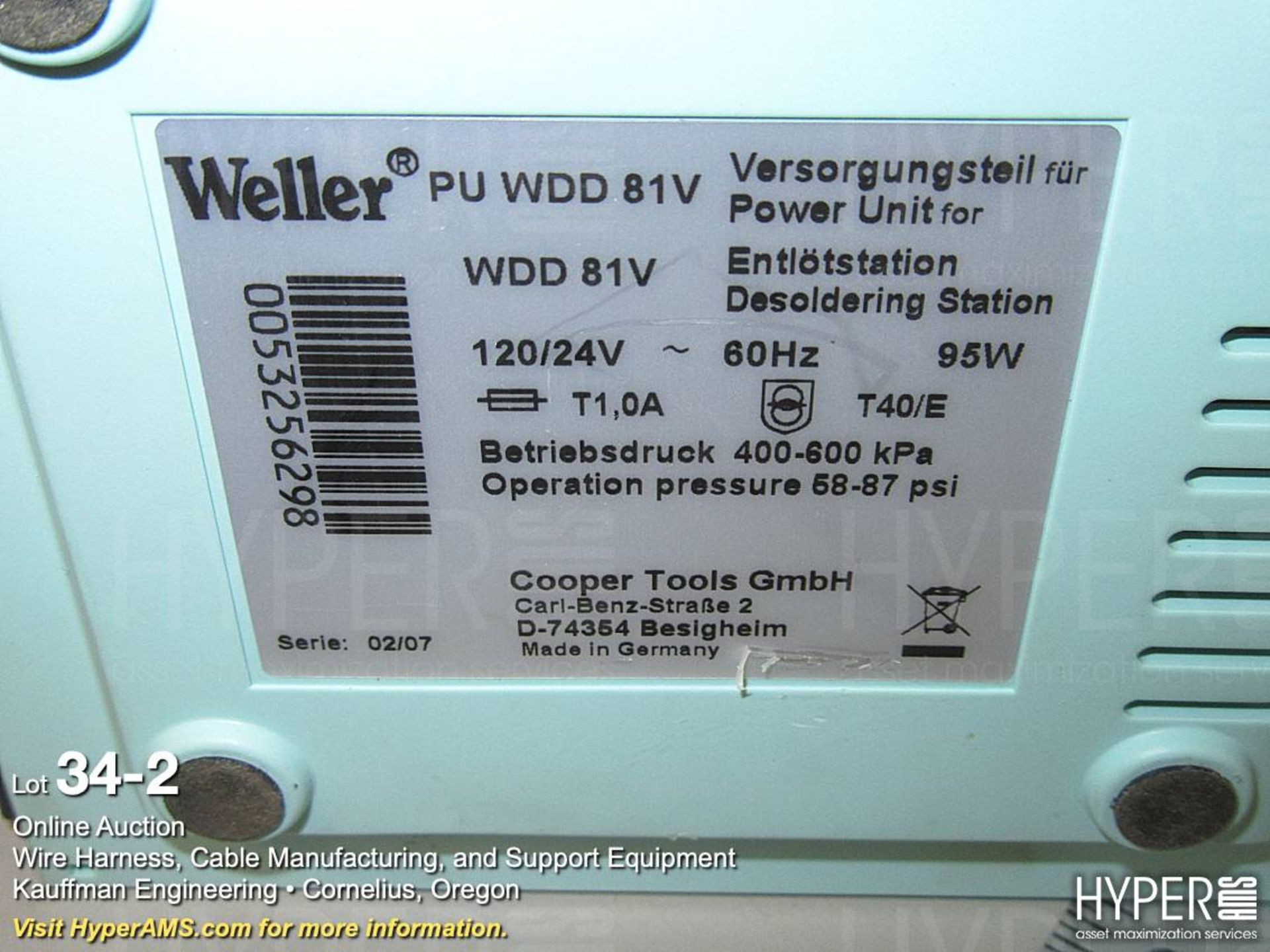 Weller WDD81V digital shop air desoldering station - Bild 2 aus 3