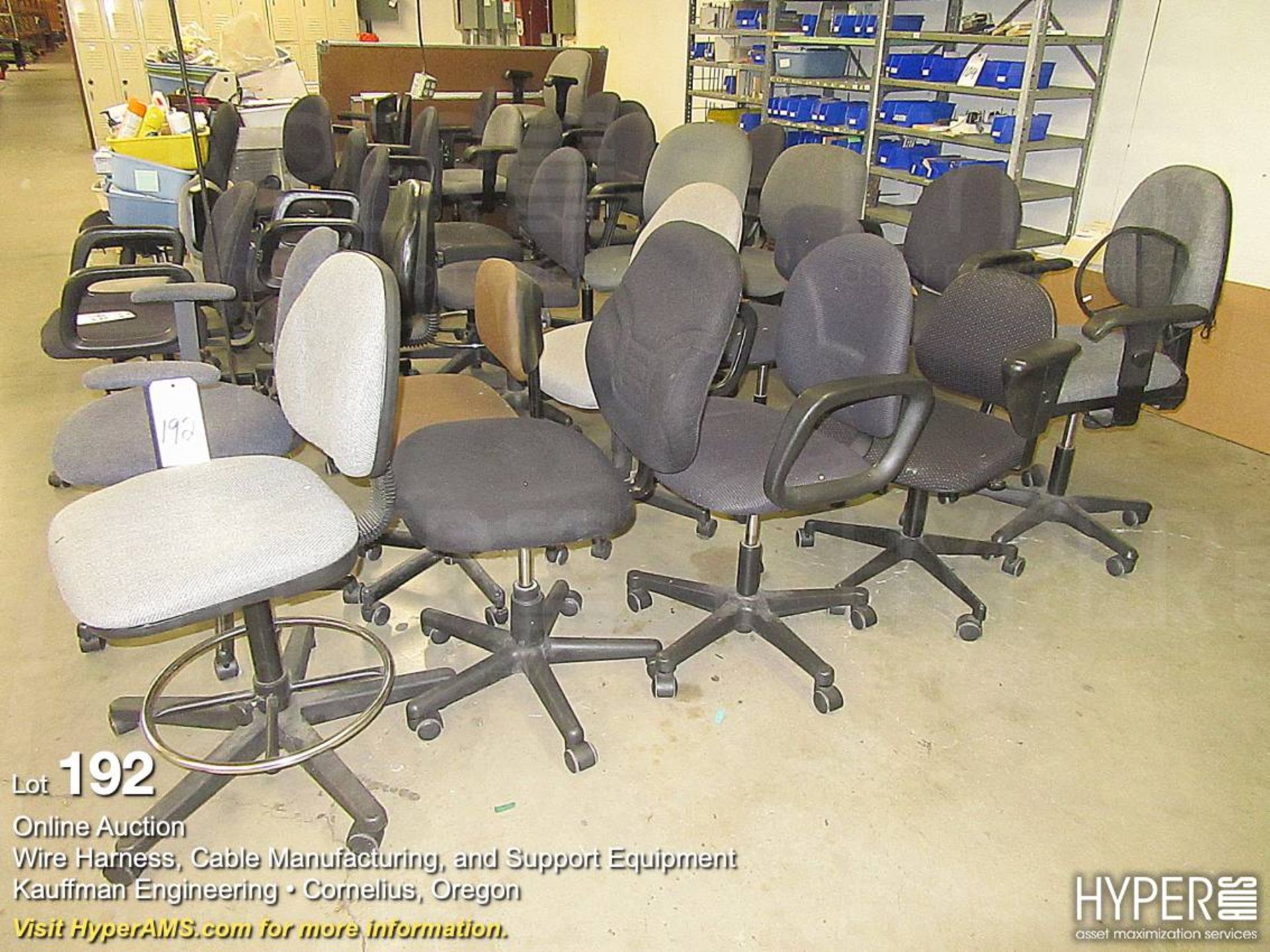 Assorted office chairs on casters