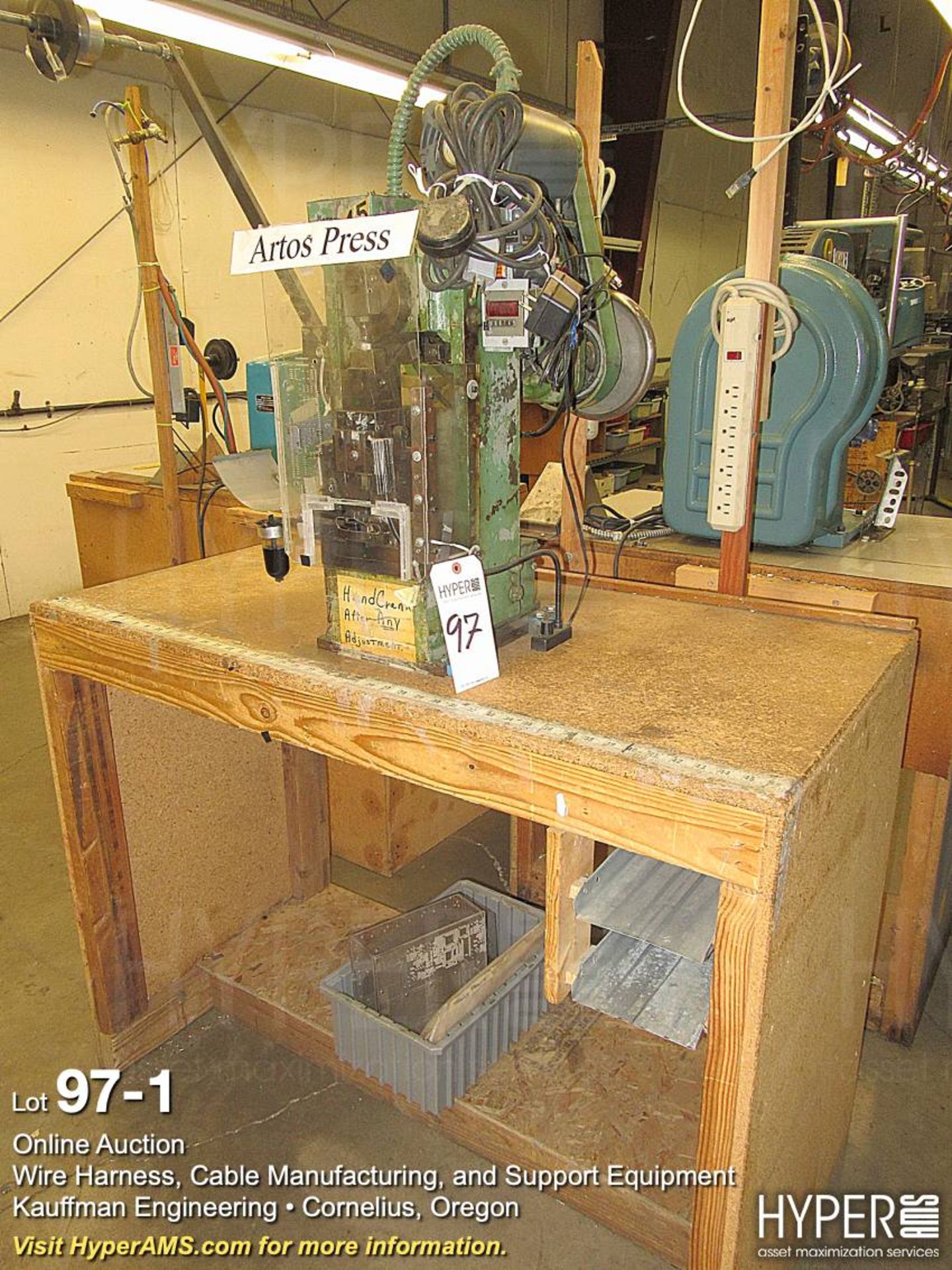 Artos model AE-675 benchtop terminating crimping press