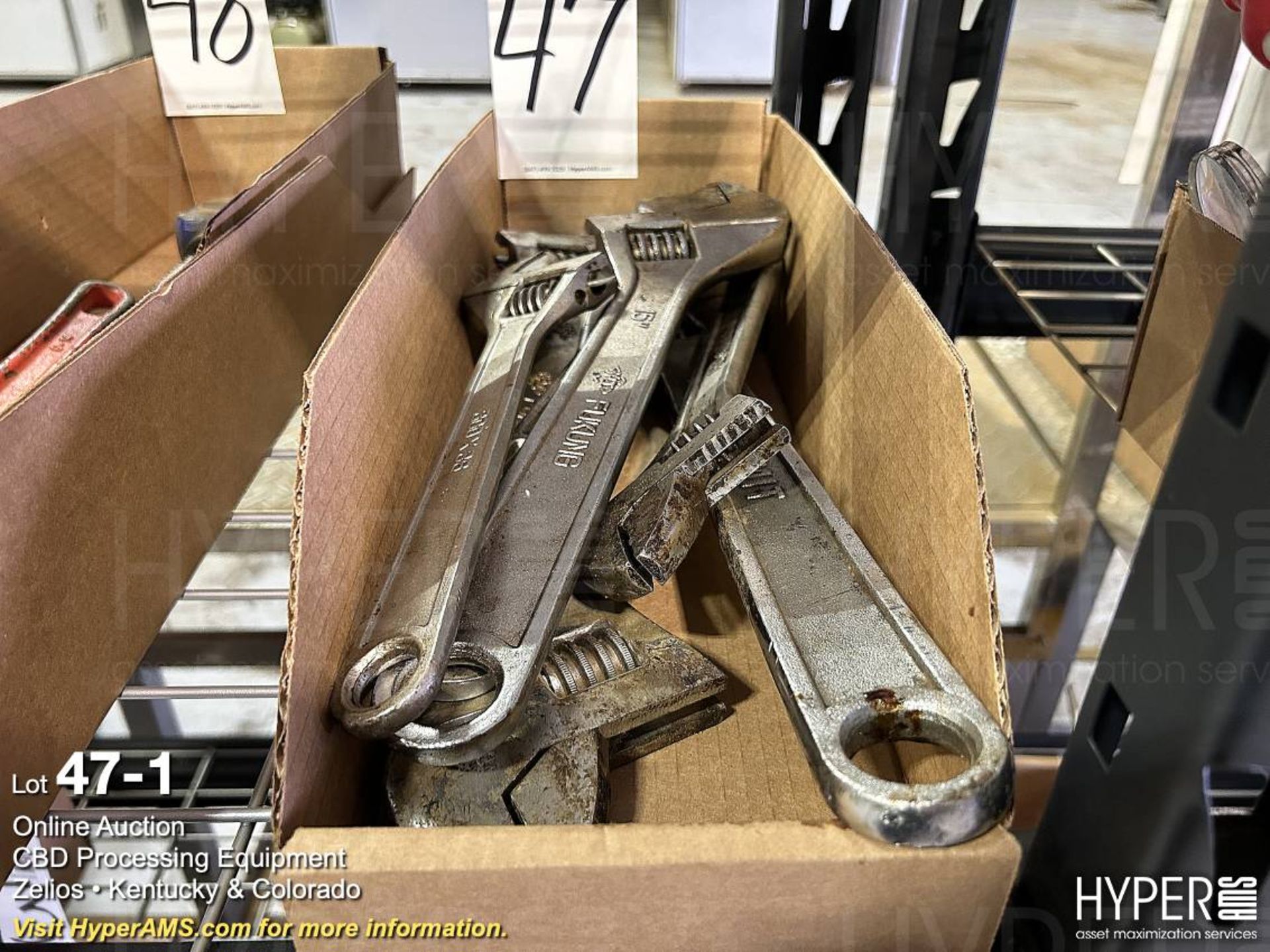 Lot - Adjustable Wrenches in (1) Box