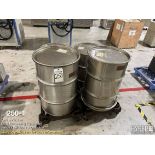 Lot - (4) Approx. 30-Gallon Stainless Steel Drums