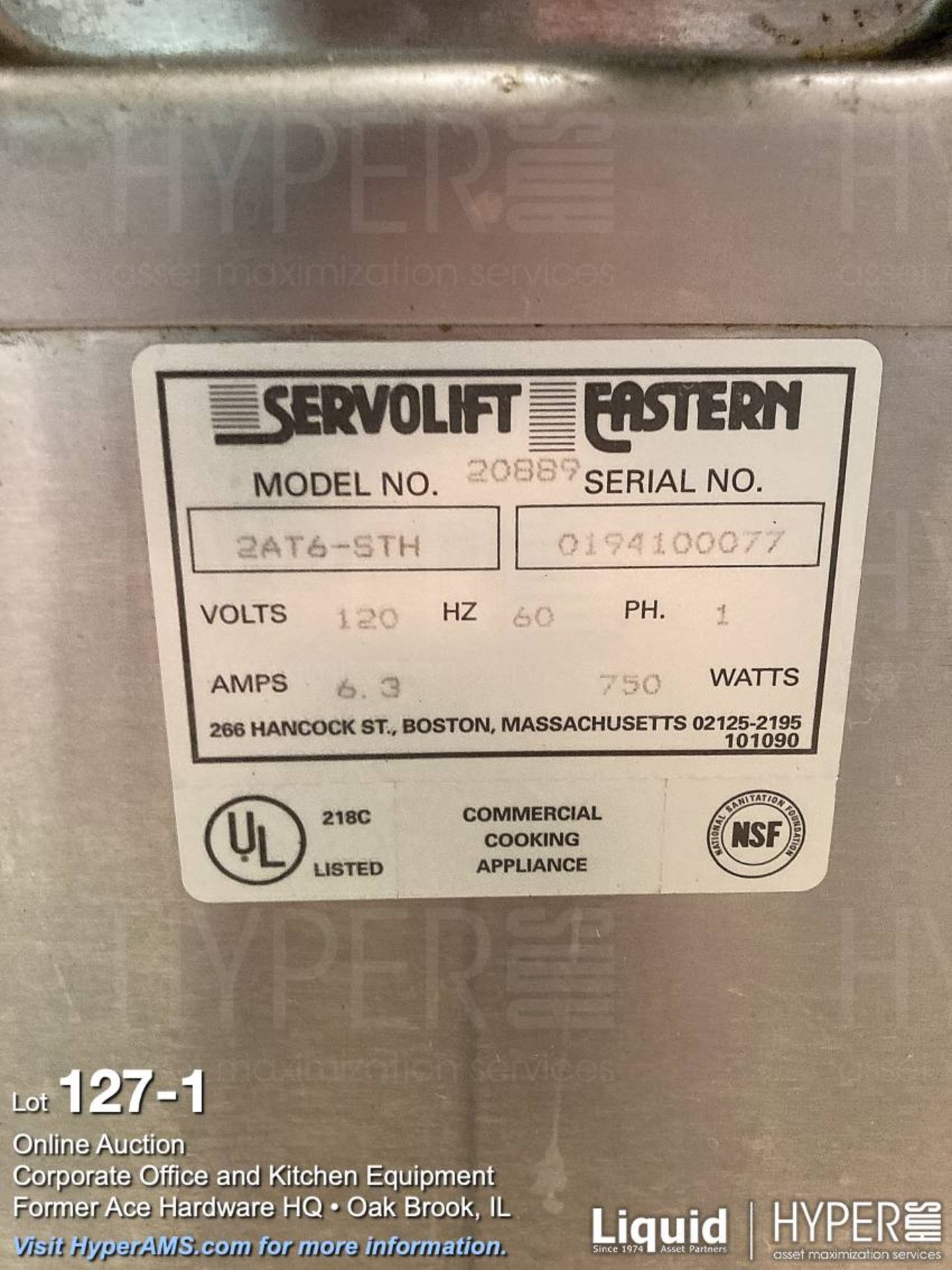 (Lot) (2) Servolift Eastern 2AT6 mobile plate dispenser - Image 2 of 3