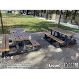 (Lot) (2) Plastic picnic tables