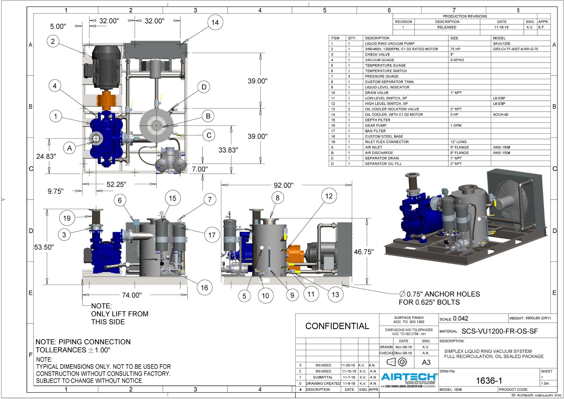 Airtech 75 HP liquid ring vacuum system skid - Image 11 of 11