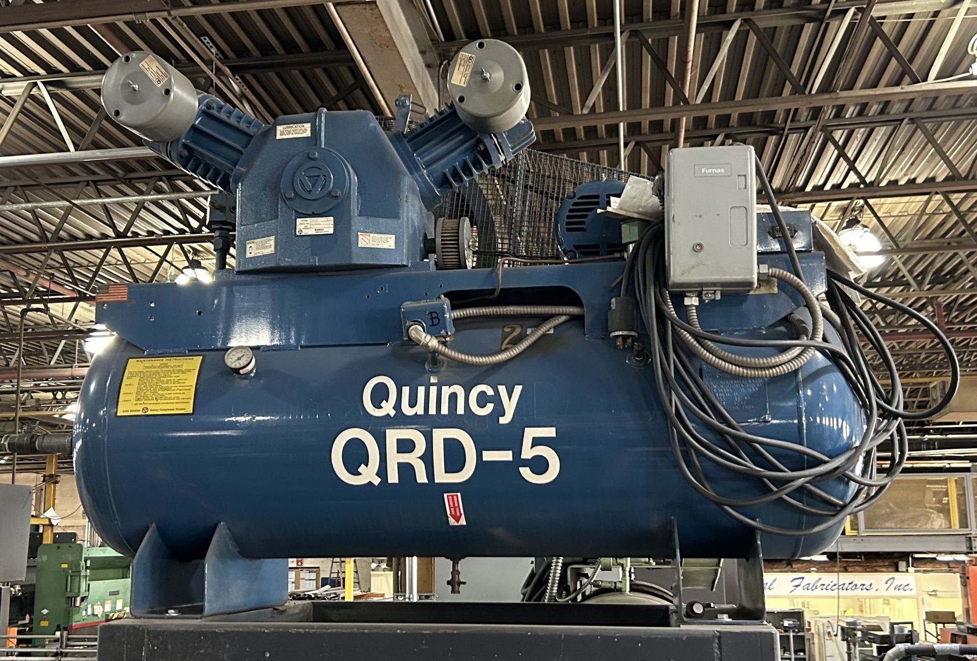Quincy QRD-5 Mod.80S 5HP 2 Stage 80 Gallon Air Compressor - S/N 5040655, 208-230/460/3/60