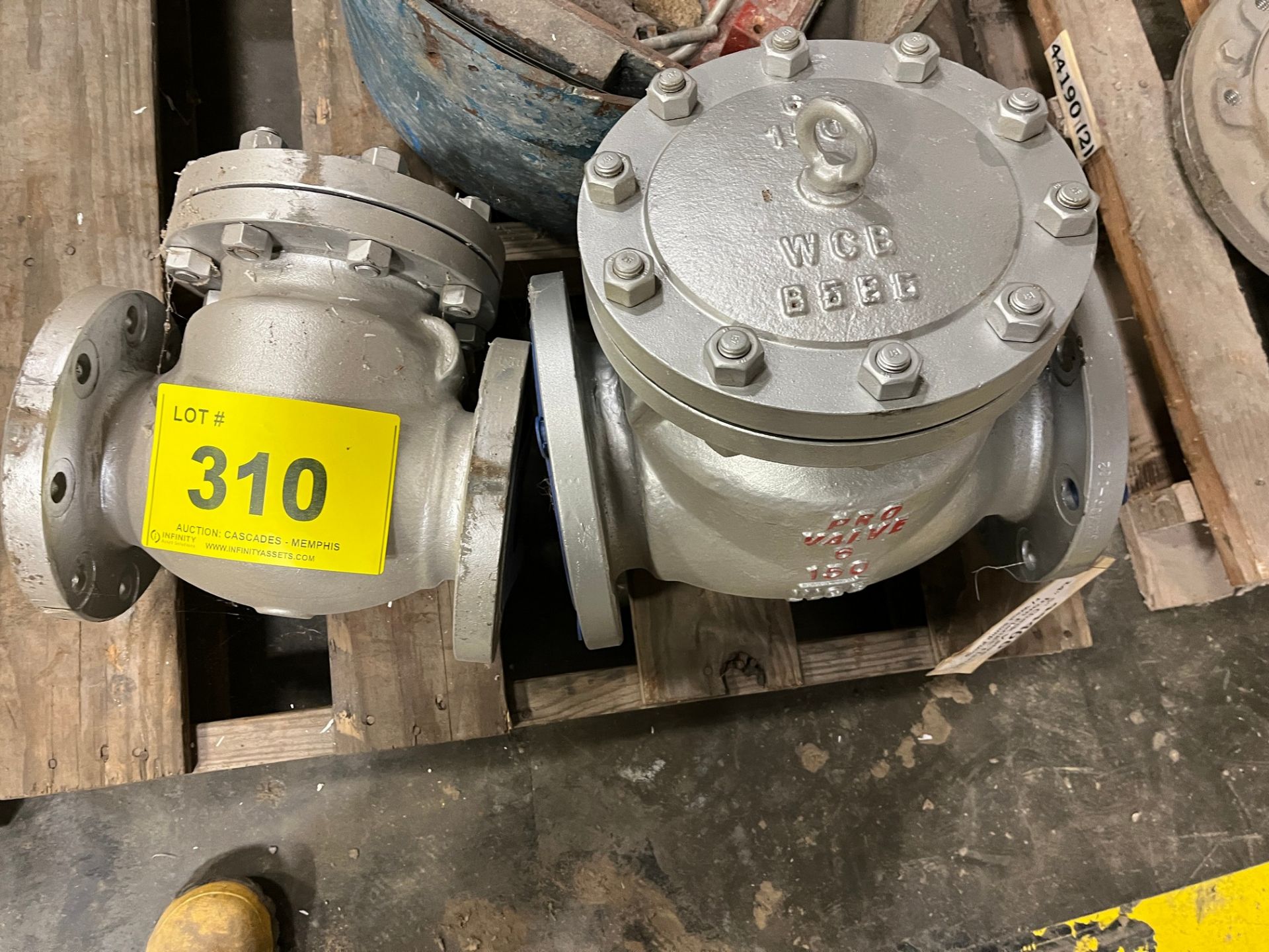 LOT OF (2) PRO VALVES (6" 0 150 WCD 14" FROM FLANGE TO FLANGE AND 4" - 150 WCB, 11-1/2" FROM