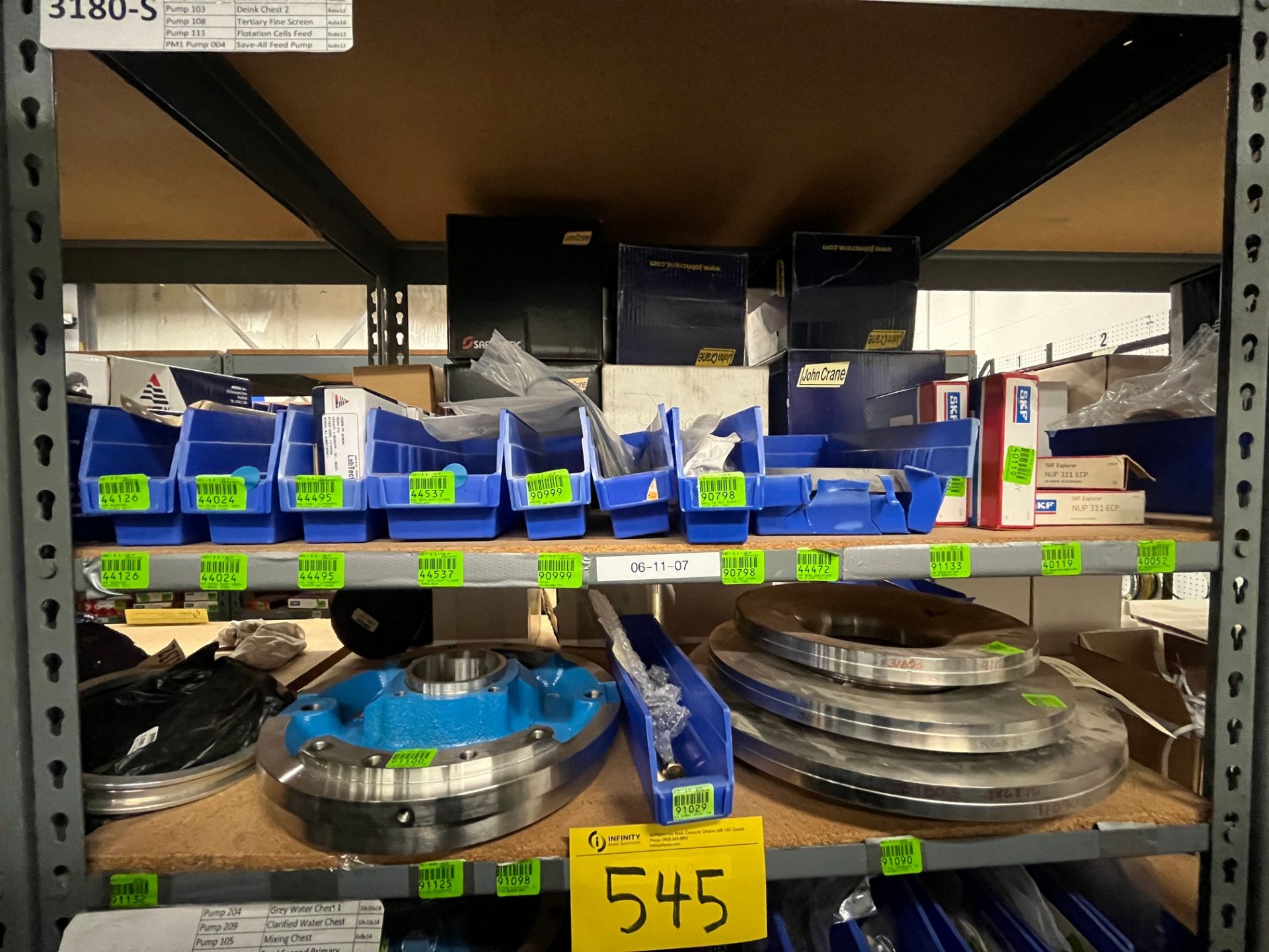 CONTENTS OF (3) SECTIONS OF 2-SIDED RACKING INCLUDING LOCK-NUTS, SEAL ASSEMBLIES, SHAFTS, PUMPS, - Image 19 of 26