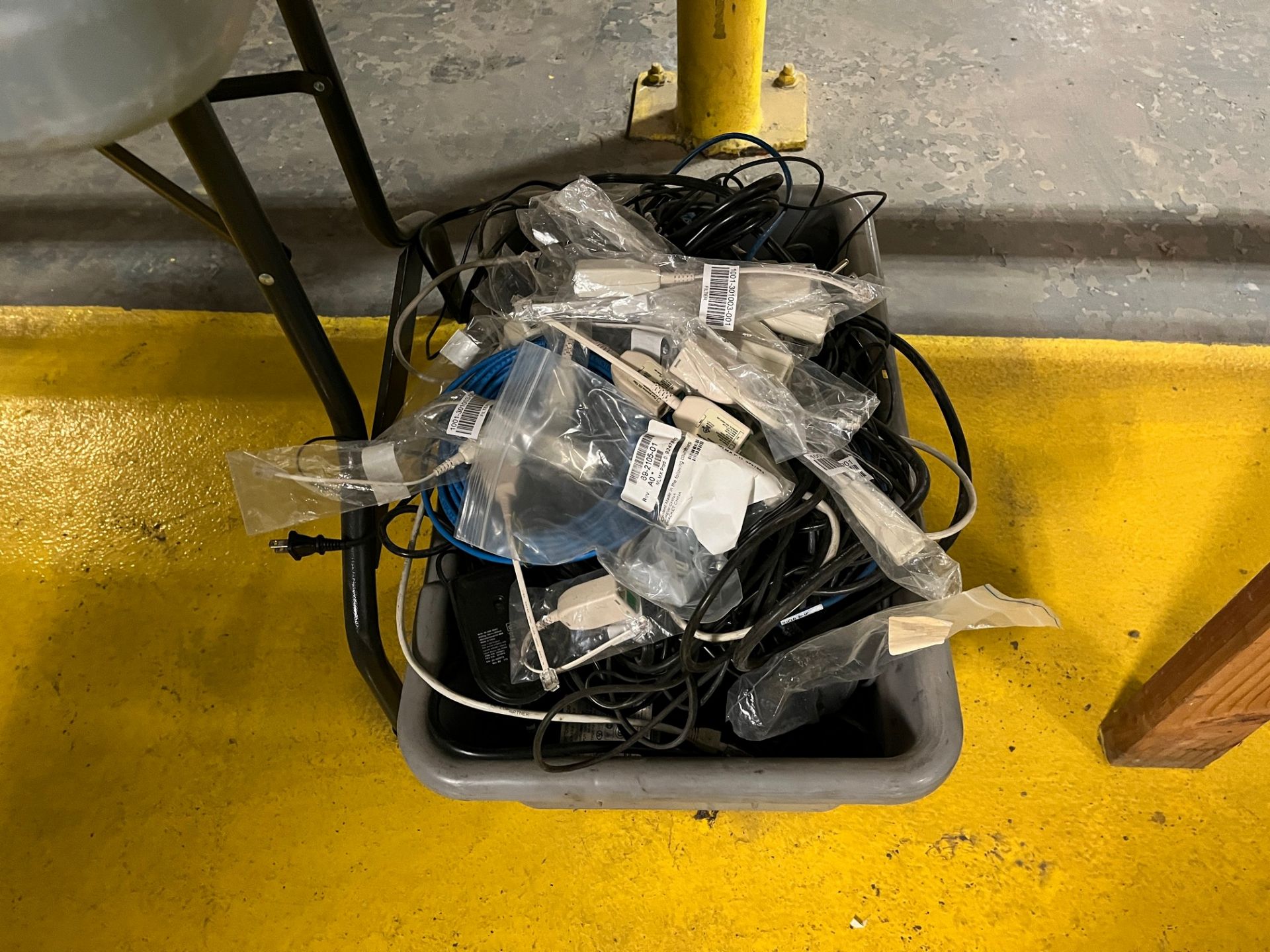 LOT OF ASST. IT TERMINALS, COMPUTER CABLES, SWITCHES, ROUTERS, ETC. IN TOTE (SOUTHEAST PM - Image 8 of 11