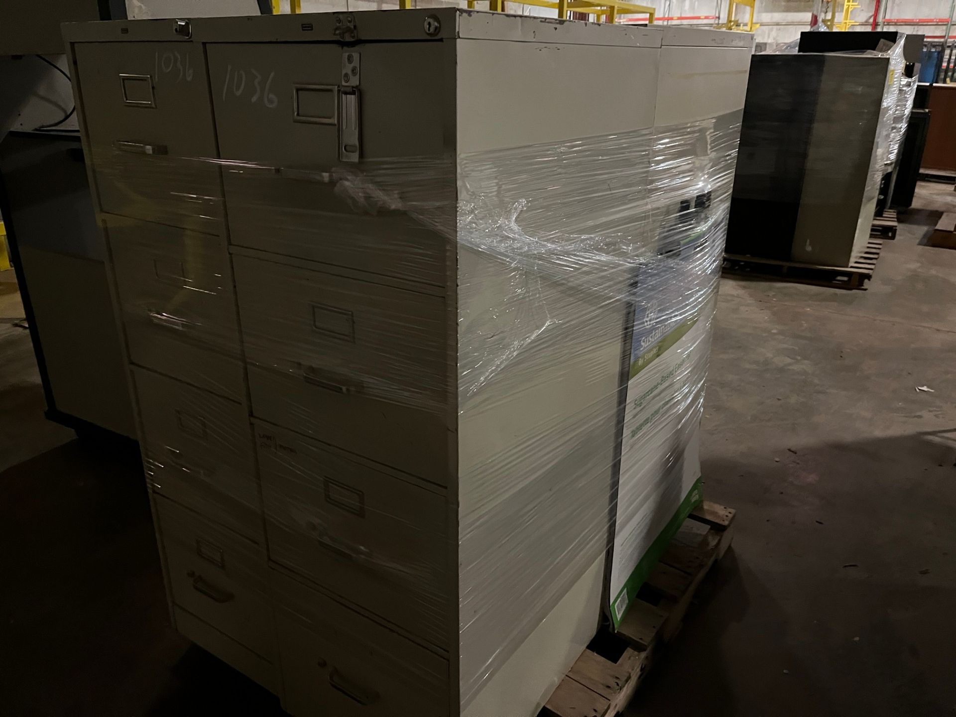 LOT OF (4) FILE CABINETS SHRINK WRAPPED ON PALLET (PM WAREHOUSE) - Image 2 of 2