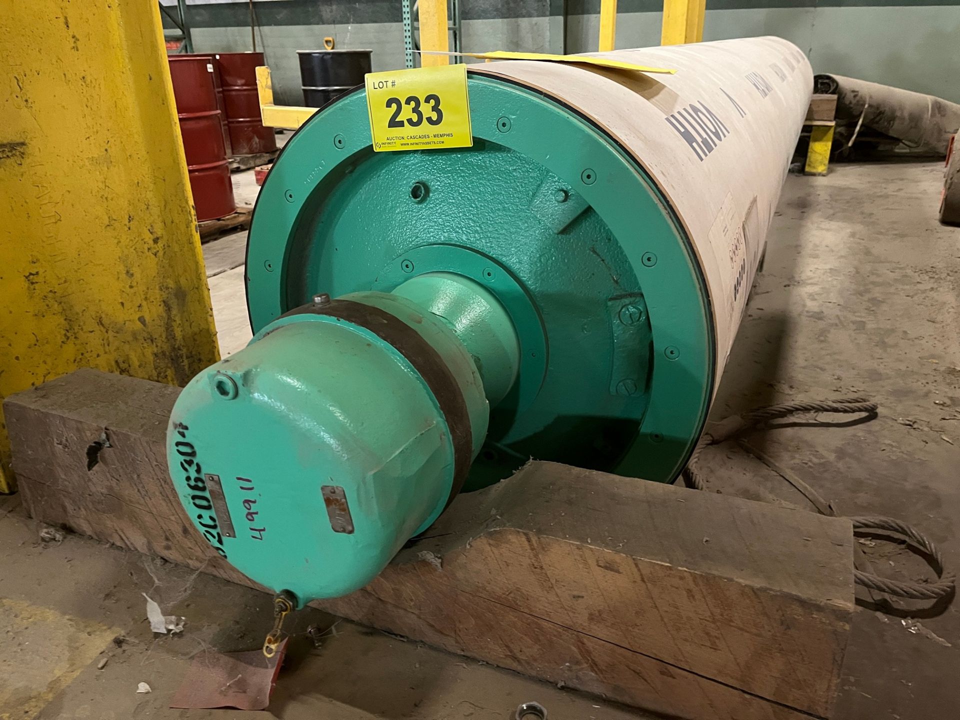 VOITH 1PM WIRE TURNING ROLL #82C06304, RUBBER LENGTH 218.00", DIAMETER 30.4", WT 12,000LBS (PAPER