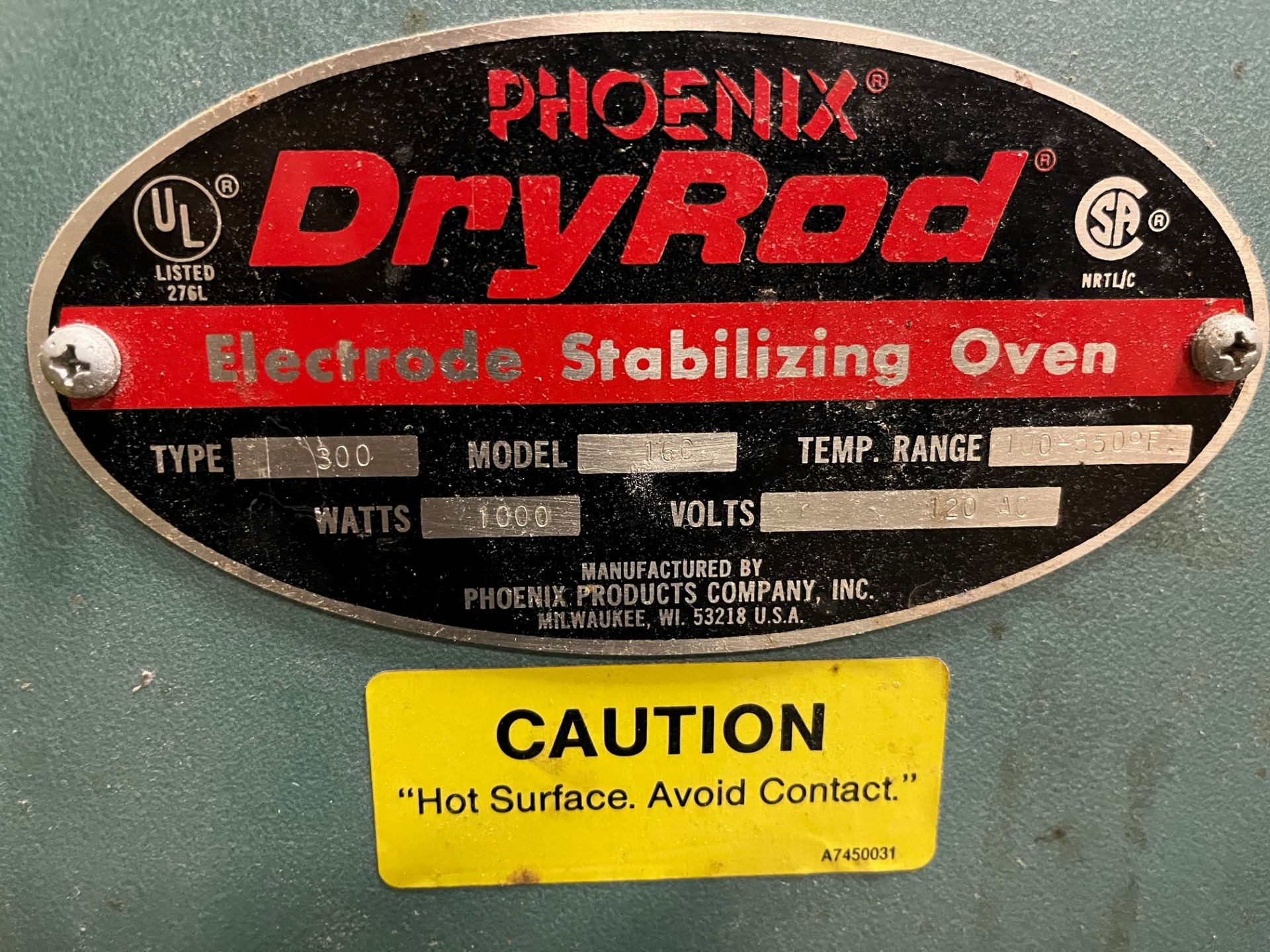 PHOENIX DRYROD ELECTRODE STABILIZING OVEN MODEL 16C, 120V W/ ELECTRODES AND METAL TABLE (MAINTENANCE - Image 3 of 4