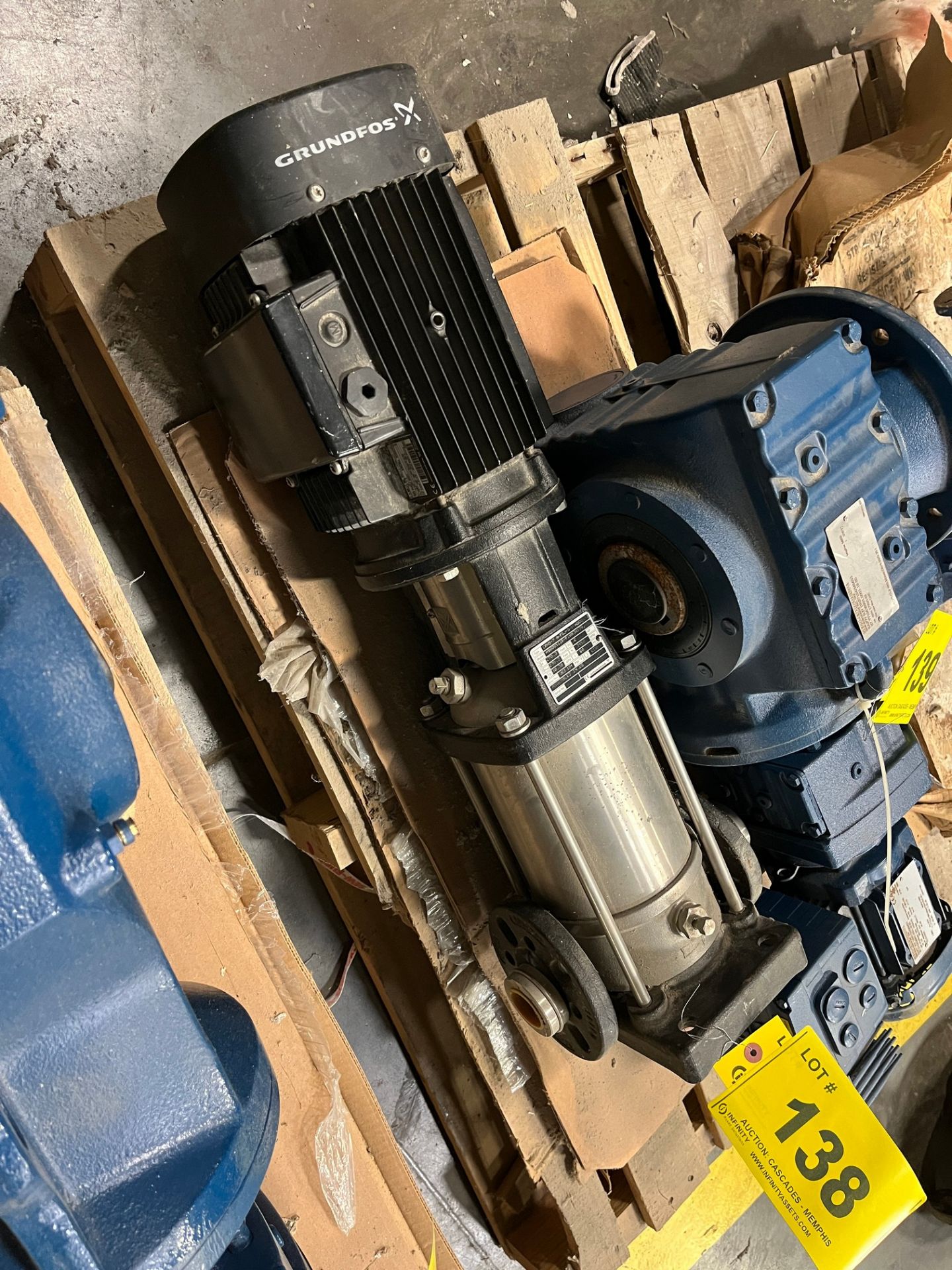 GRUNDFOS PUMP MODEL H906085116-P10831178 W/ 2HPMOTOR, 3,452 RPM, 230/460V, MULTI STAGE PUMP,