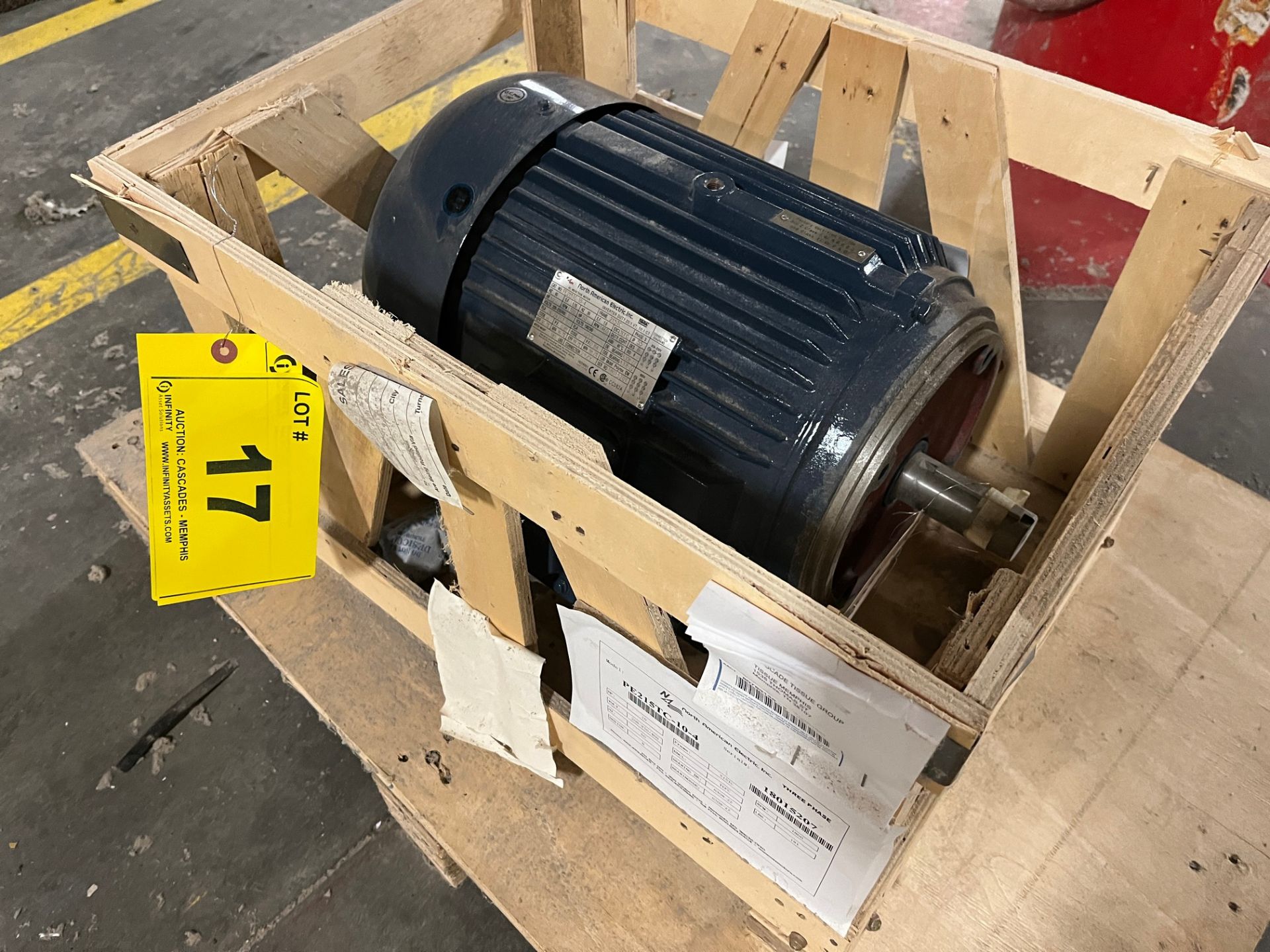 NORTH AMERICAN ELECTRIC AC INDUCTION MOTOR, 10HP MOTOR, 1,770 RPM, 208-230/460V, 215T FRAME (PAPER