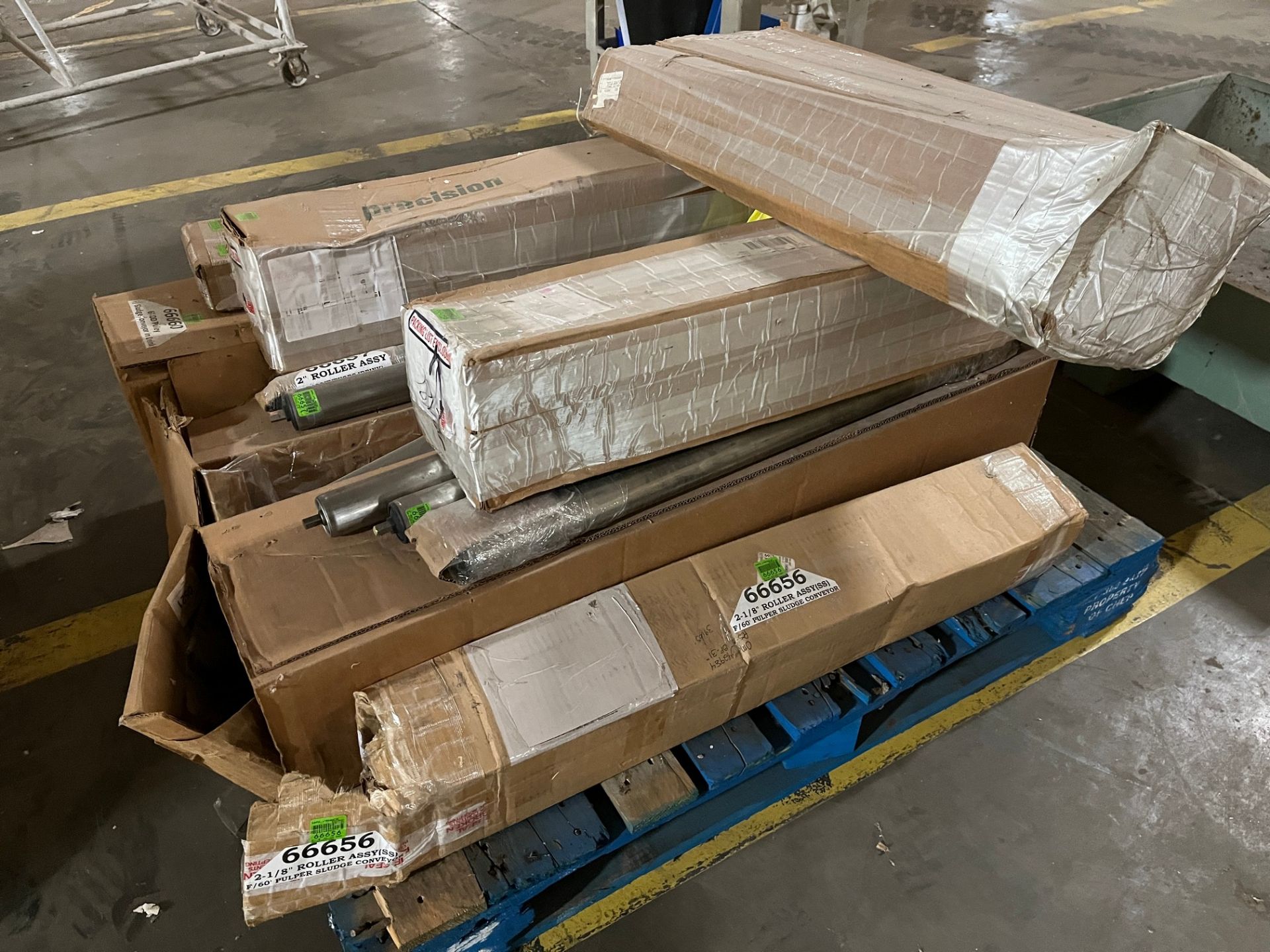 PALLET OF PRECISION ROLLERS (4" RETURN ROLLER, 6" O/D PULLEY, 2" ROLLER ASSEMBLIES CONVEYORS, 2-1/8" - Image 3 of 4
