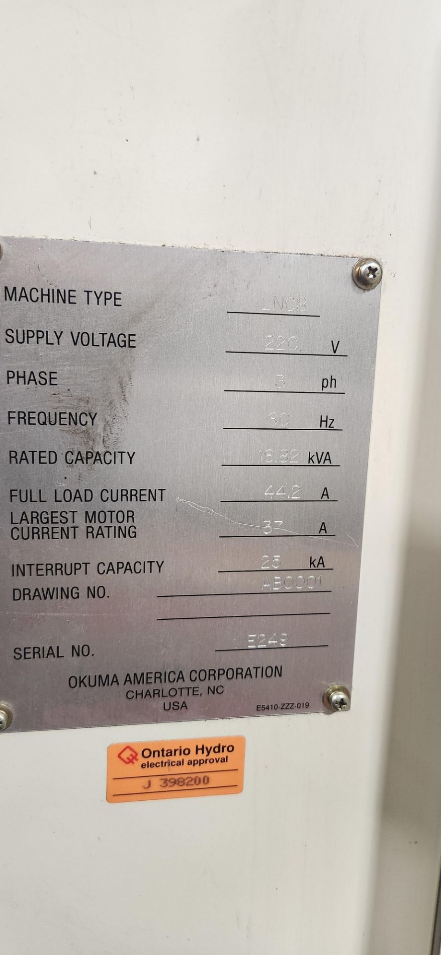 OKUMA CADET LNC8 CNC TURNING CENTER, OSP700M CNC CONTROL, 10” 3-JAW CHUCK, TAILSTOCK, 12-STATION - Image 12 of 13