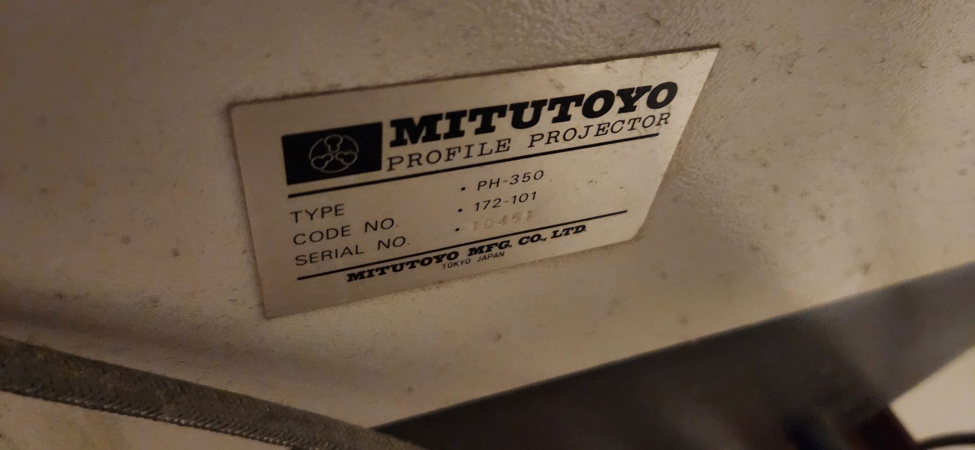 MITUTOYO PH-350 OPTICAL COMPARATOR, 2-AXIS DRO, S/N 10451 (RIGGING FEE $150) - Image 11 of 11